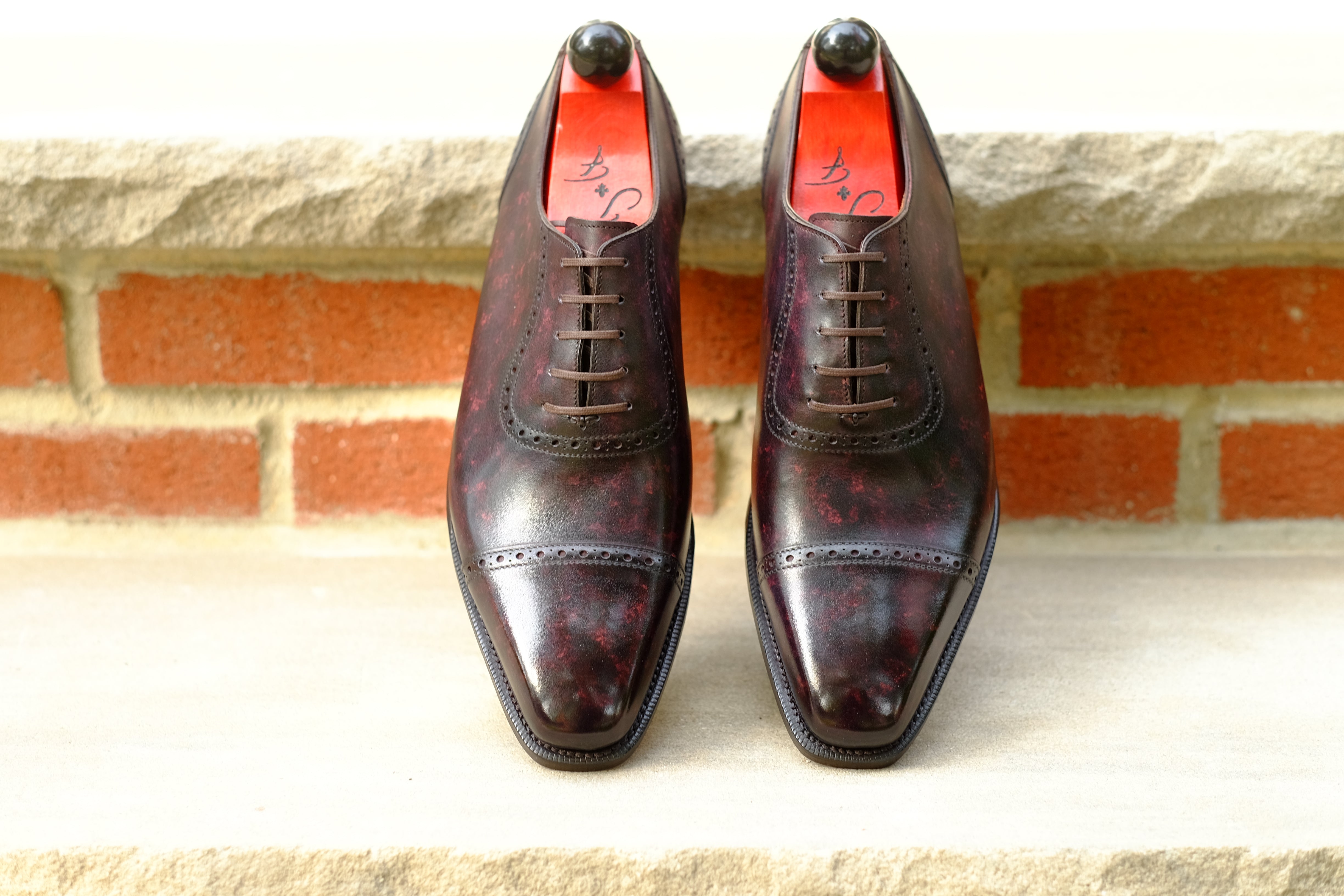 Sunnyside - Plum Marble Patina - PRE ORDER-Captoe Cap Toe Oxfords-J.FitzPatrick Footwear