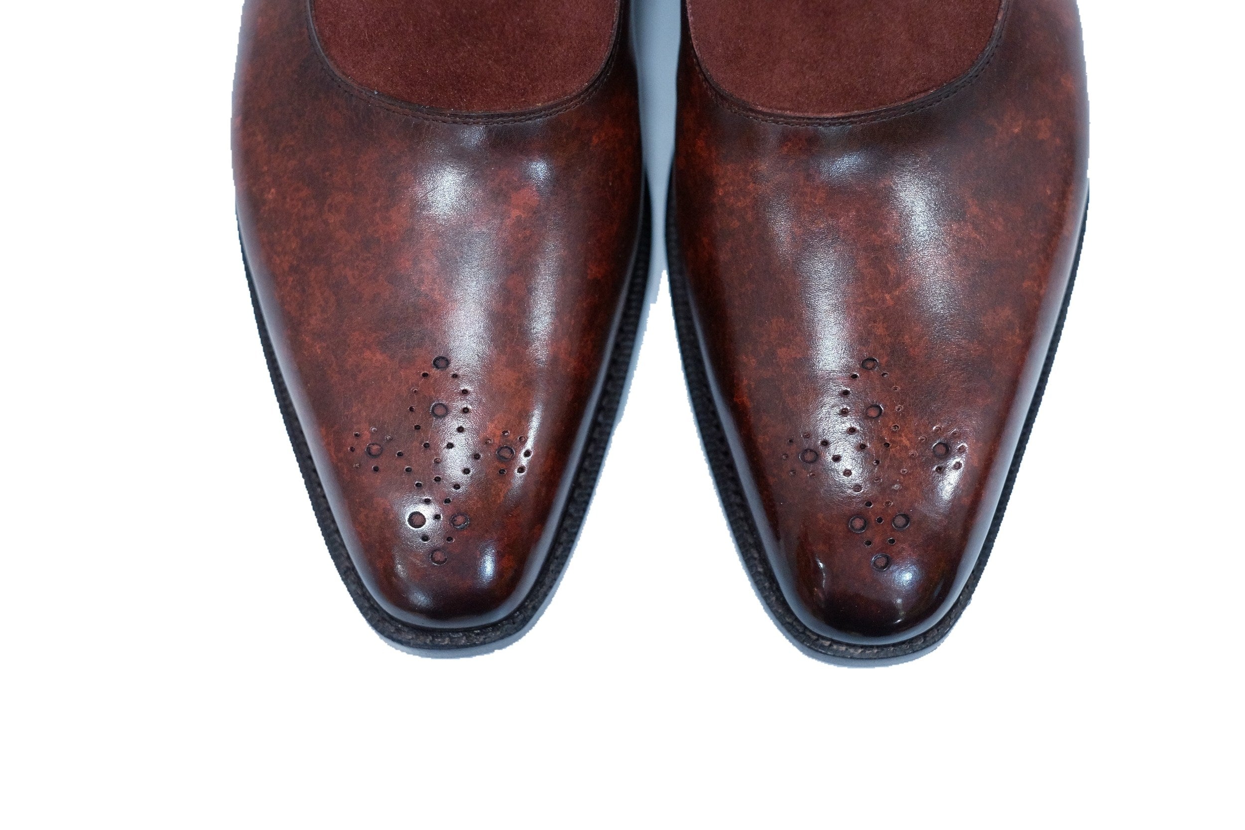 The RL - MTO - Walnut Marble Patina / Burgundy Suede - LPB Last - Single Leather Sole-Made To Order Chelsea Boots-J.FitzPatrick Footwear