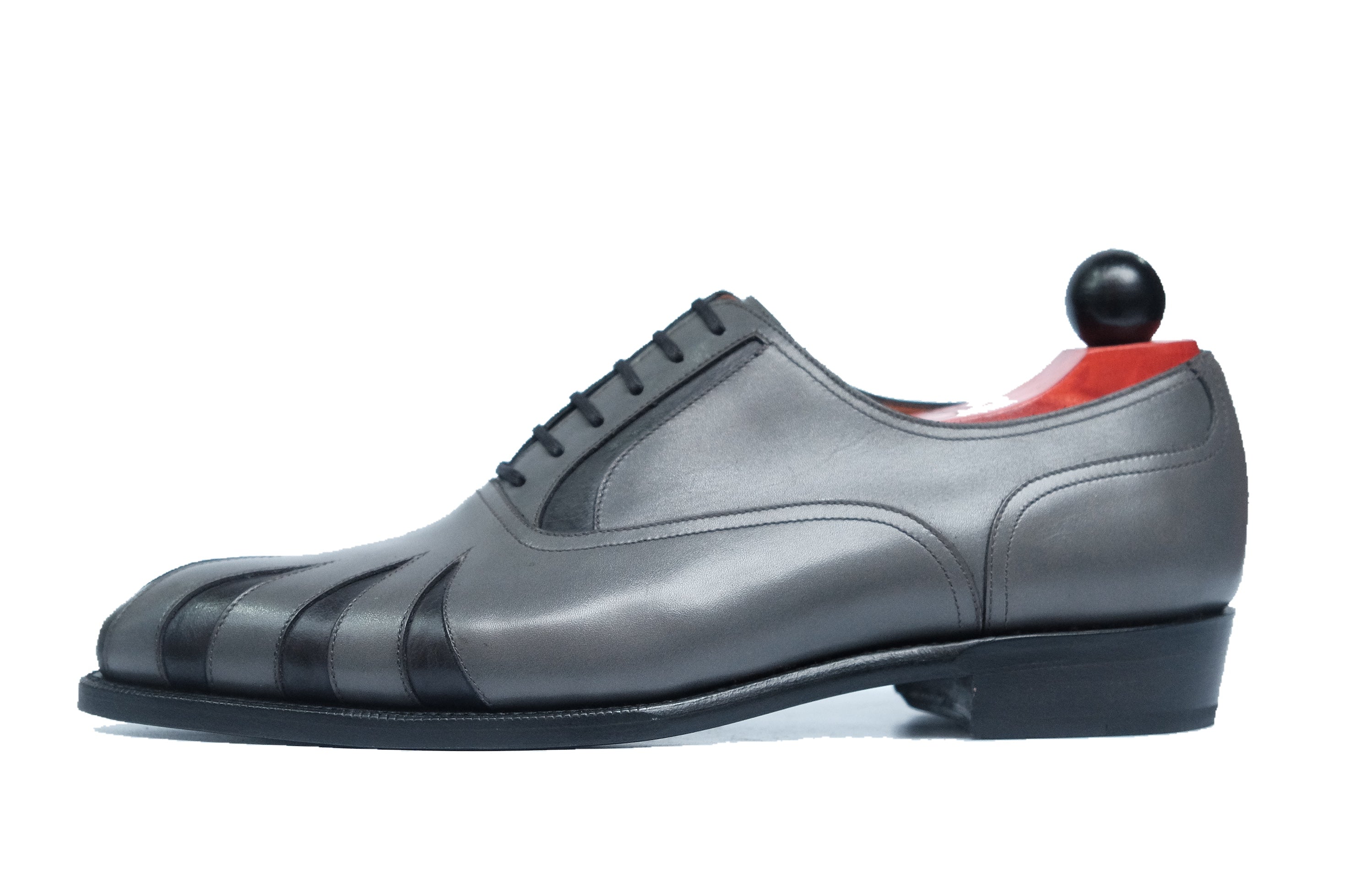 Tiger's Claw - MTO - Light Grey Calf / Dark Grey Calf - NGT Last - Single Leather Sole-Made To Order Split Toe Spectator Oxfords-J.FitzPatrick Footwear