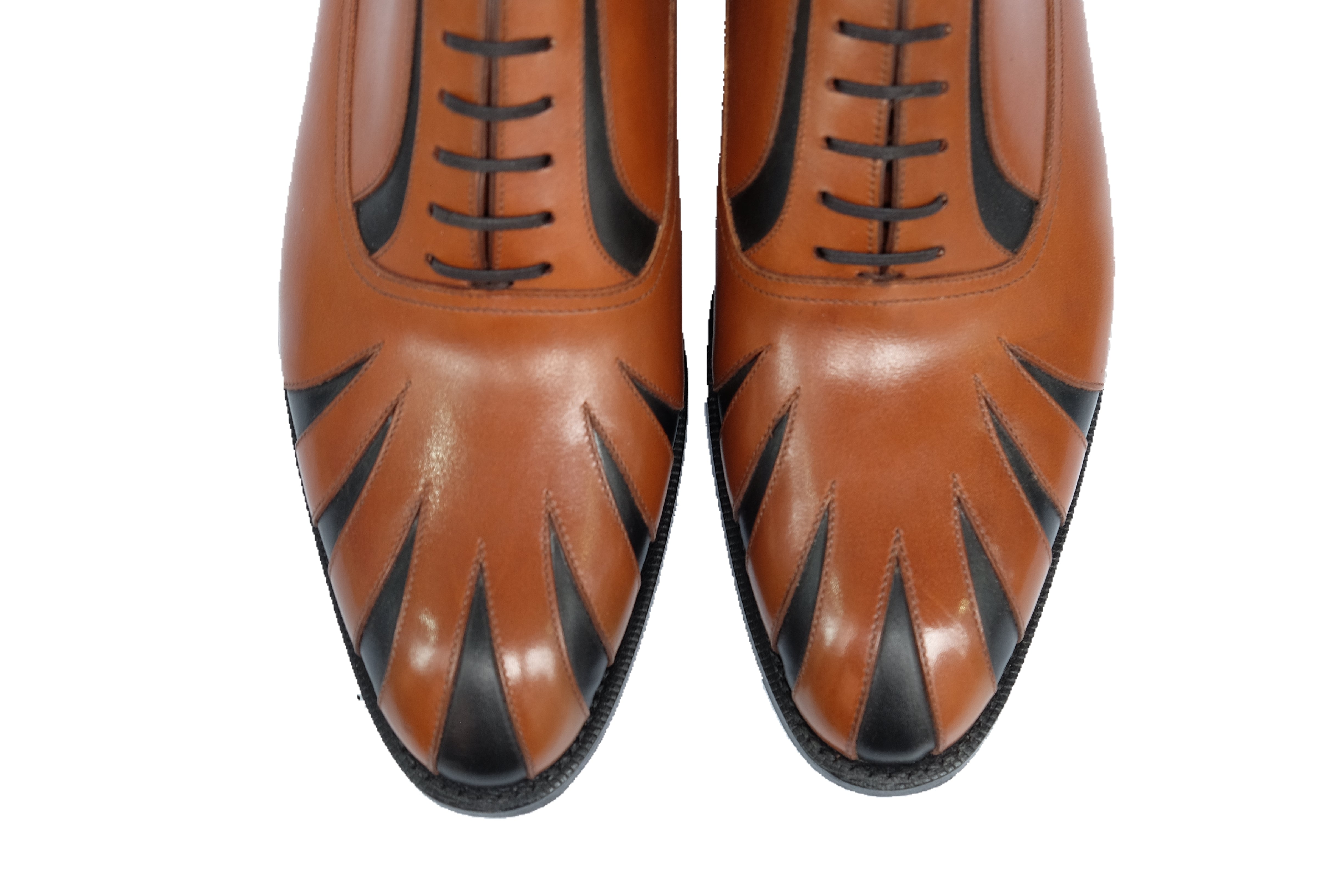 Tiger's Claw - MTO - Maple Calf / Black Calf - NGT Last - Single Leather Sole-Made To Order Split Toe Spectator Oxfords-J.FitzPatrick Footwear