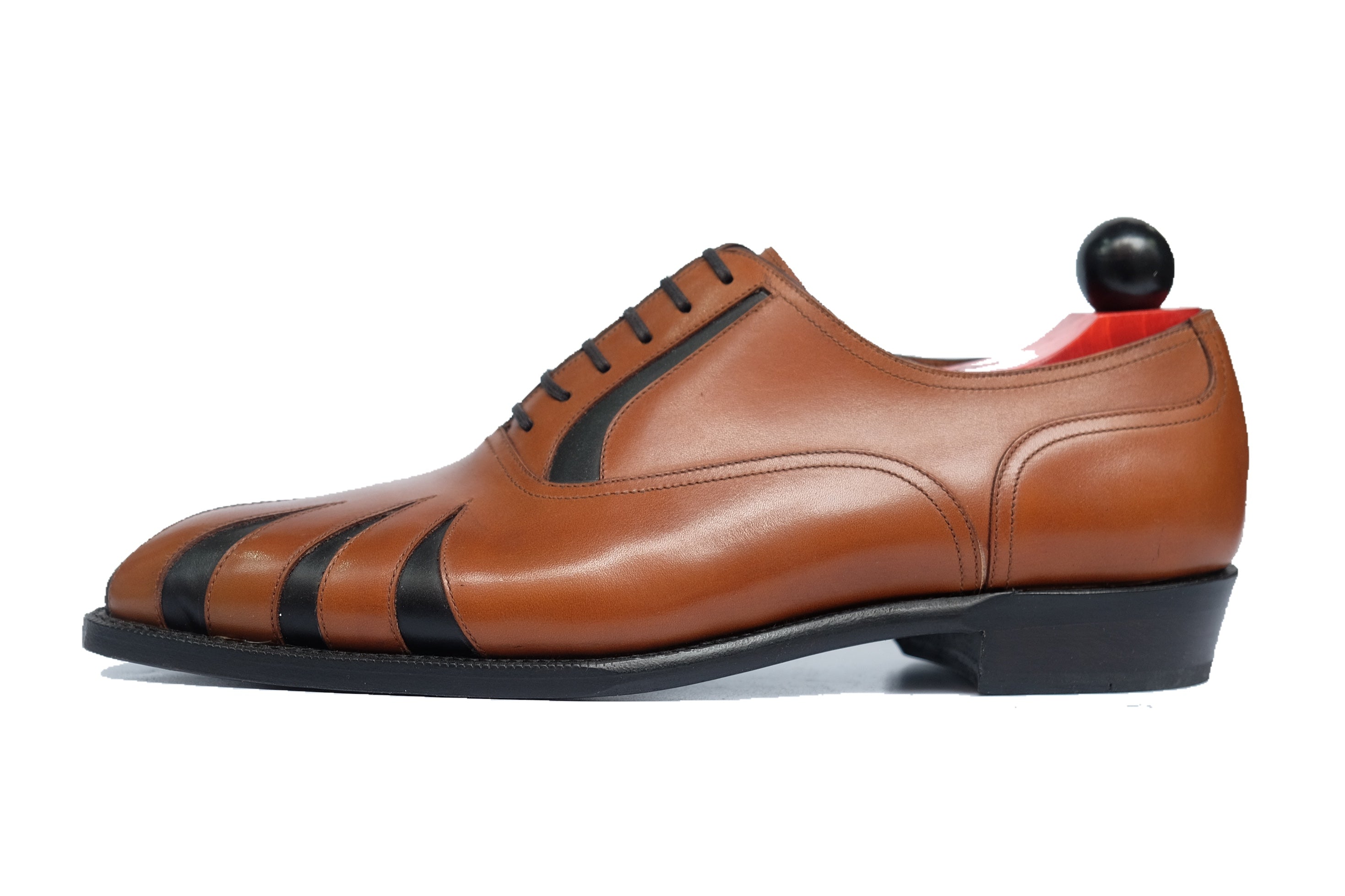 Tiger's Claw - MTO - Maple Calf / Black Calf - NGT Last - Single Leather Sole-Made To Order Split Toe Spectator Oxfords-J.FitzPatrick Footwear