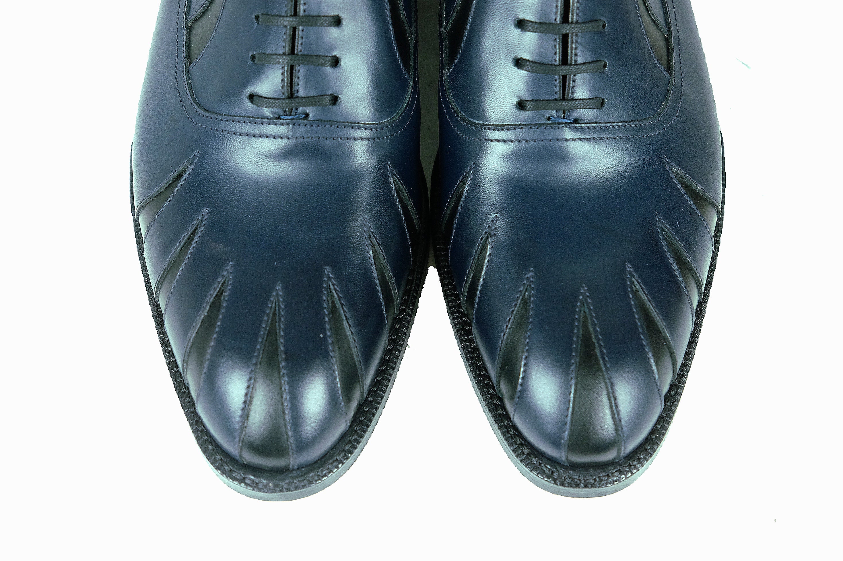 Tiger's Claw - MTO - Midnight Calf / Black Calf - NGT Last - Single Leather Sole-Made To Order Split Toe Spectator Oxfords-J.FitzPatrick Footwear