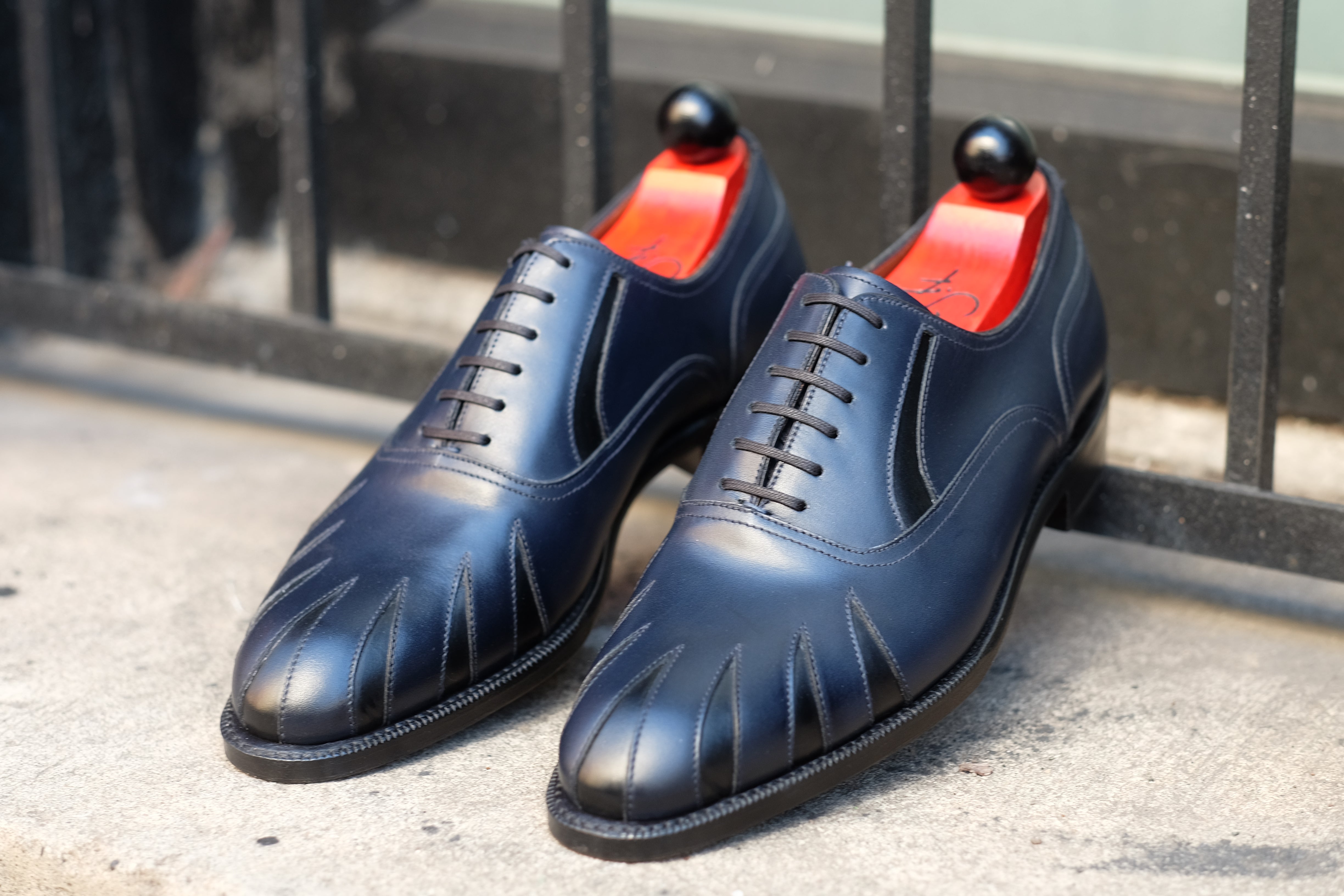 Tiger's Claw - MTO - Midnight Calf / Black Calf - NGT Last - Single Leather Sole-Made To Order Split Toe Spectator Oxfords-J.FitzPatrick Footwear