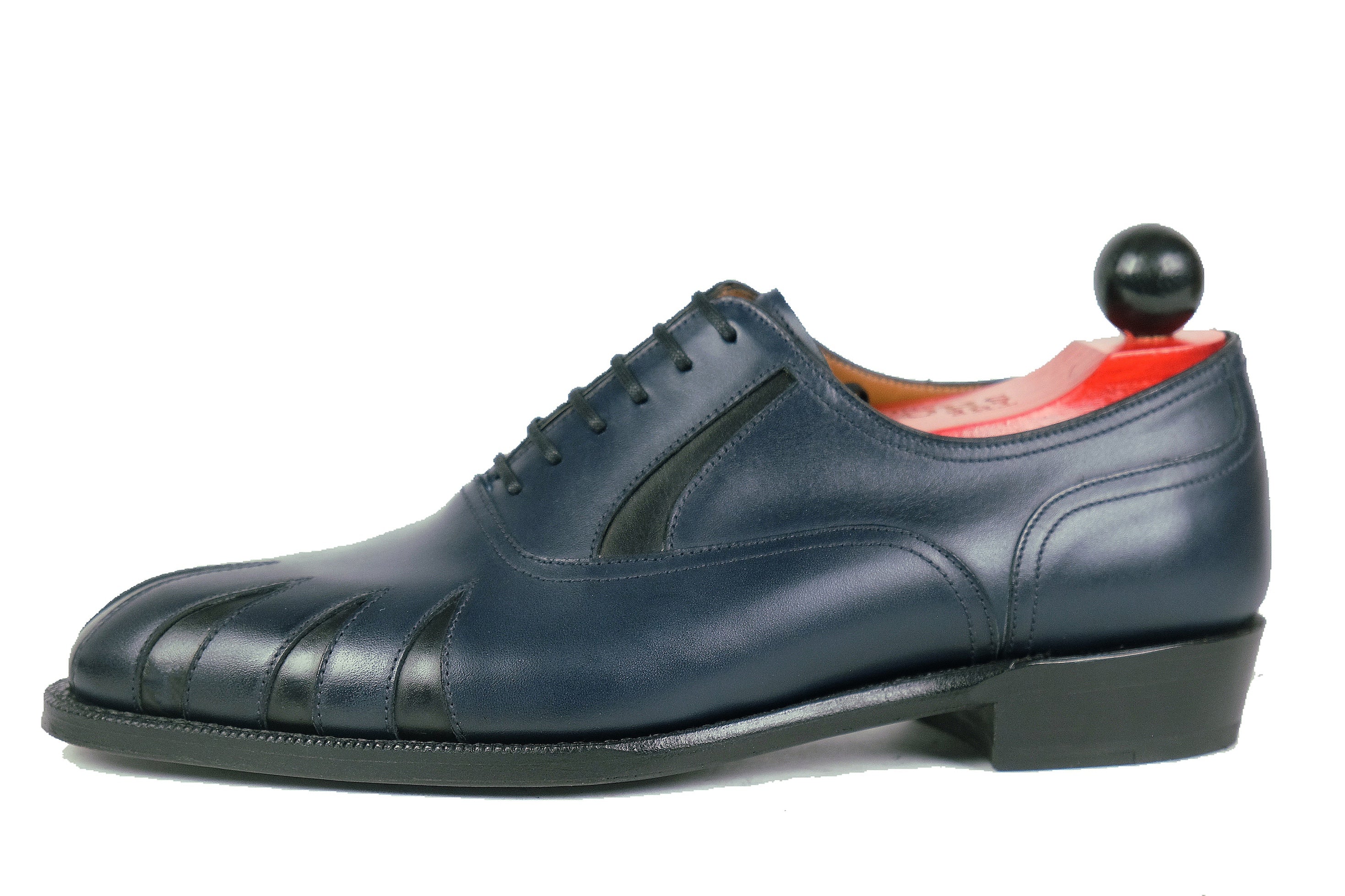 Tiger's Claw - MTO - Midnight Calf / Black Calf - NGT Last - Single Leather Sole-Made To Order Split Toe Spectator Oxfords-J.FitzPatrick Footwear