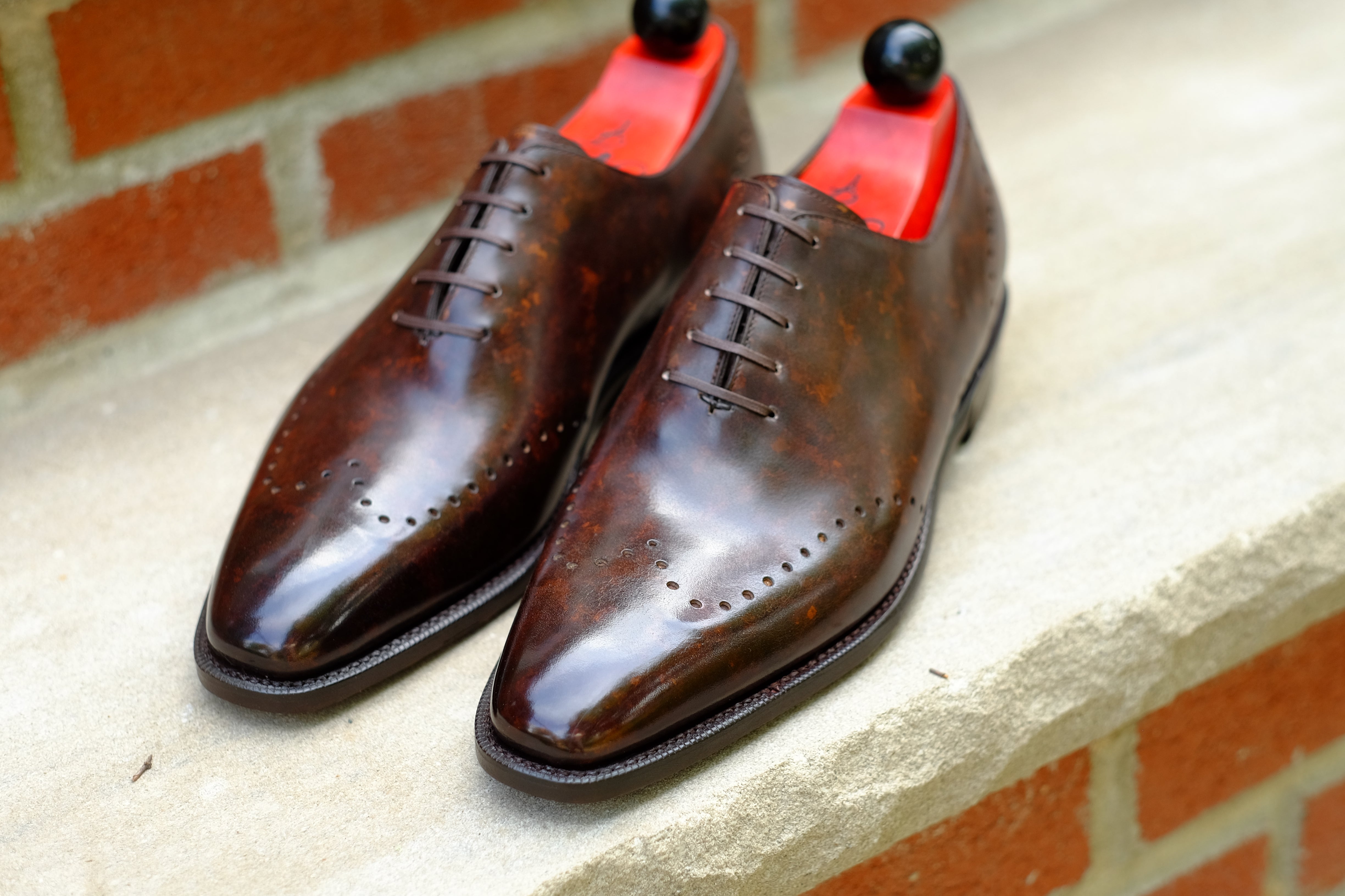 Tony II - Dark Brown Marble Patina - PRE ORDER-Wholecut Oxfords-J.FitzPatrick Footwear