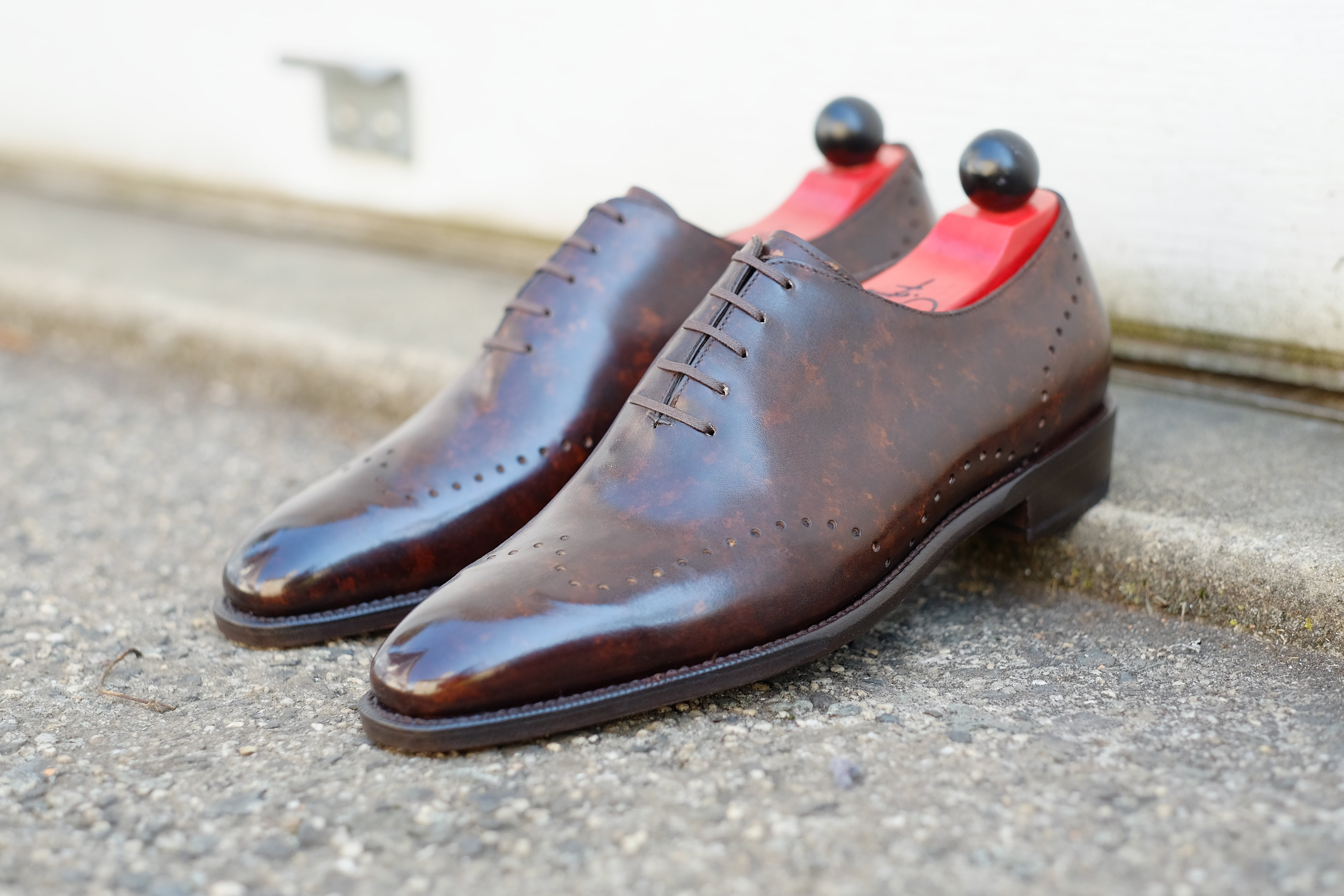 Tony II - Dark Brown Marble Patina - PRE ORDER-Wholecut Oxfords-J.FitzPatrick Footwear