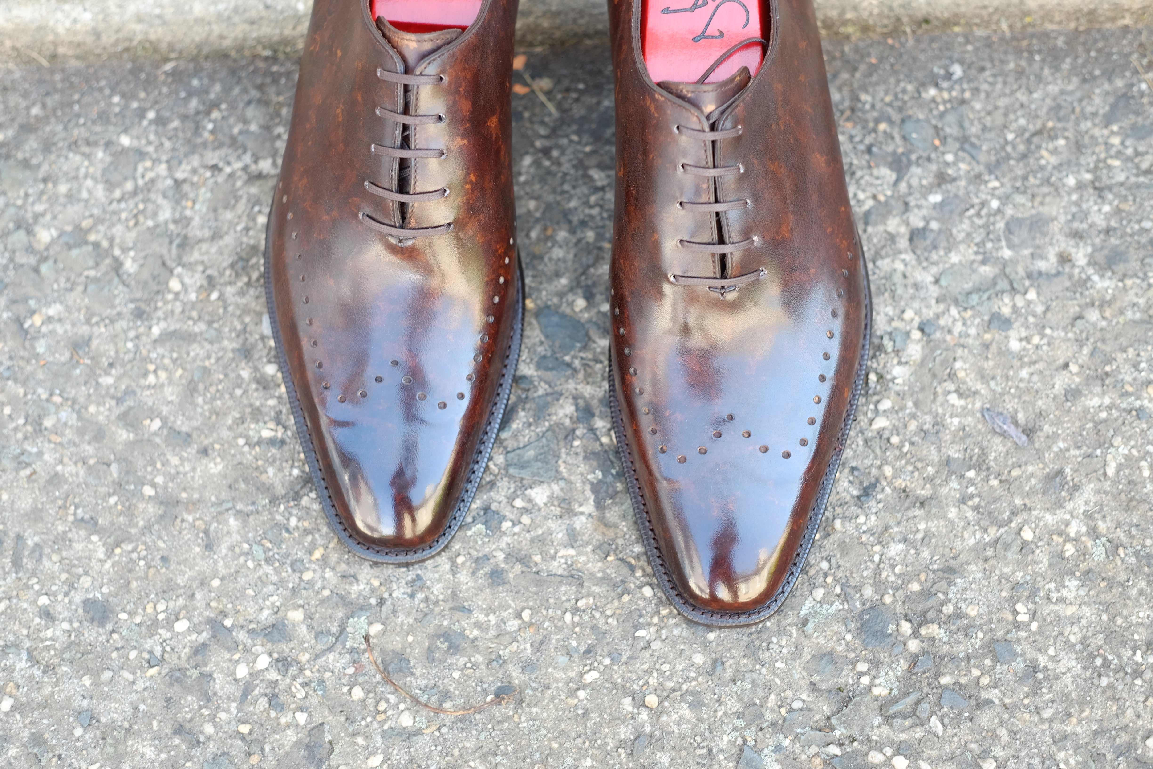 Tony II - Dark Brown Marble Patina - PRE ORDER-Wholecut Oxfords-J.FitzPatrick Footwear