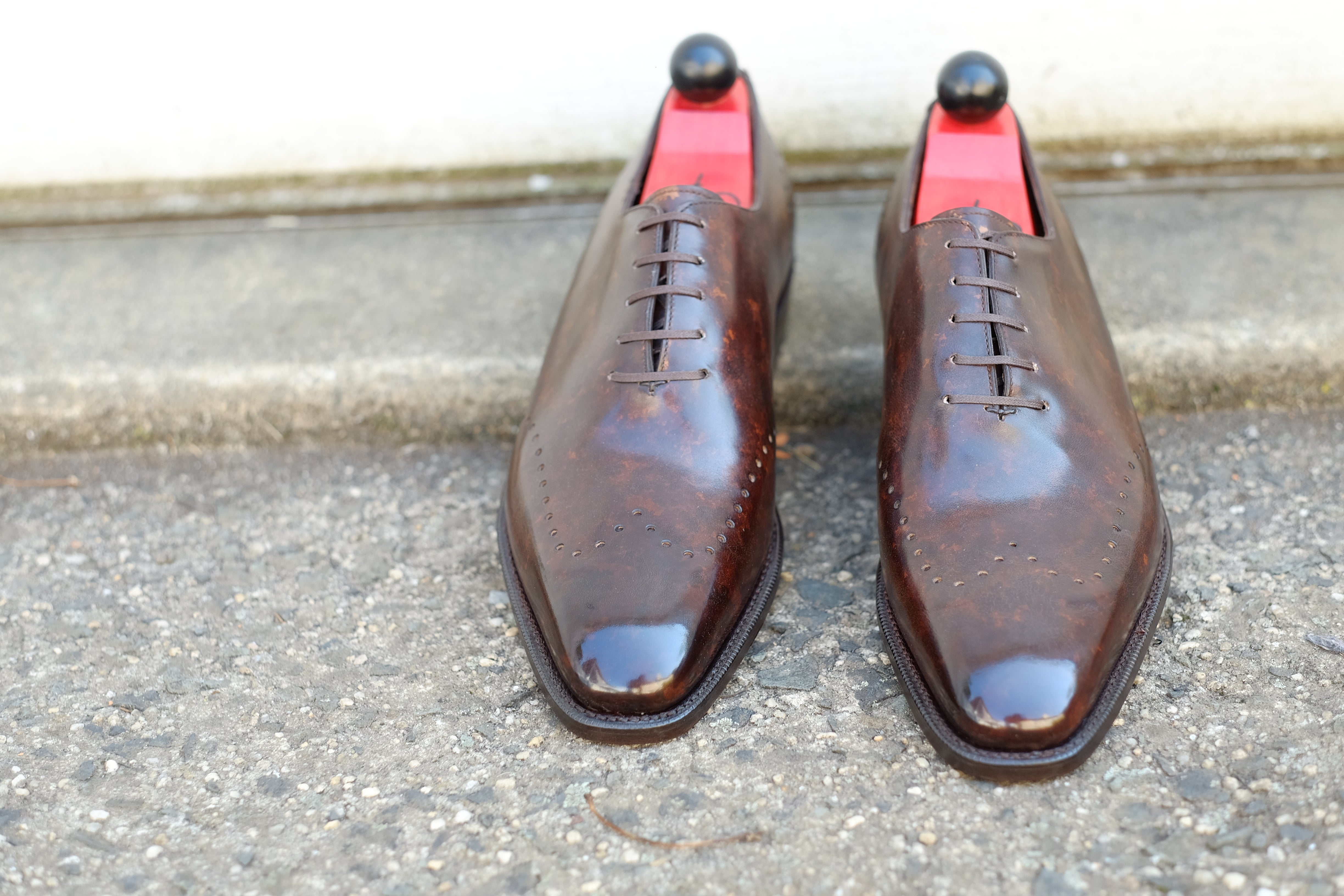 Tony II - Dark Brown Marble Patina - PRE ORDER-Wholecut Oxfords-J.FitzPatrick Footwear