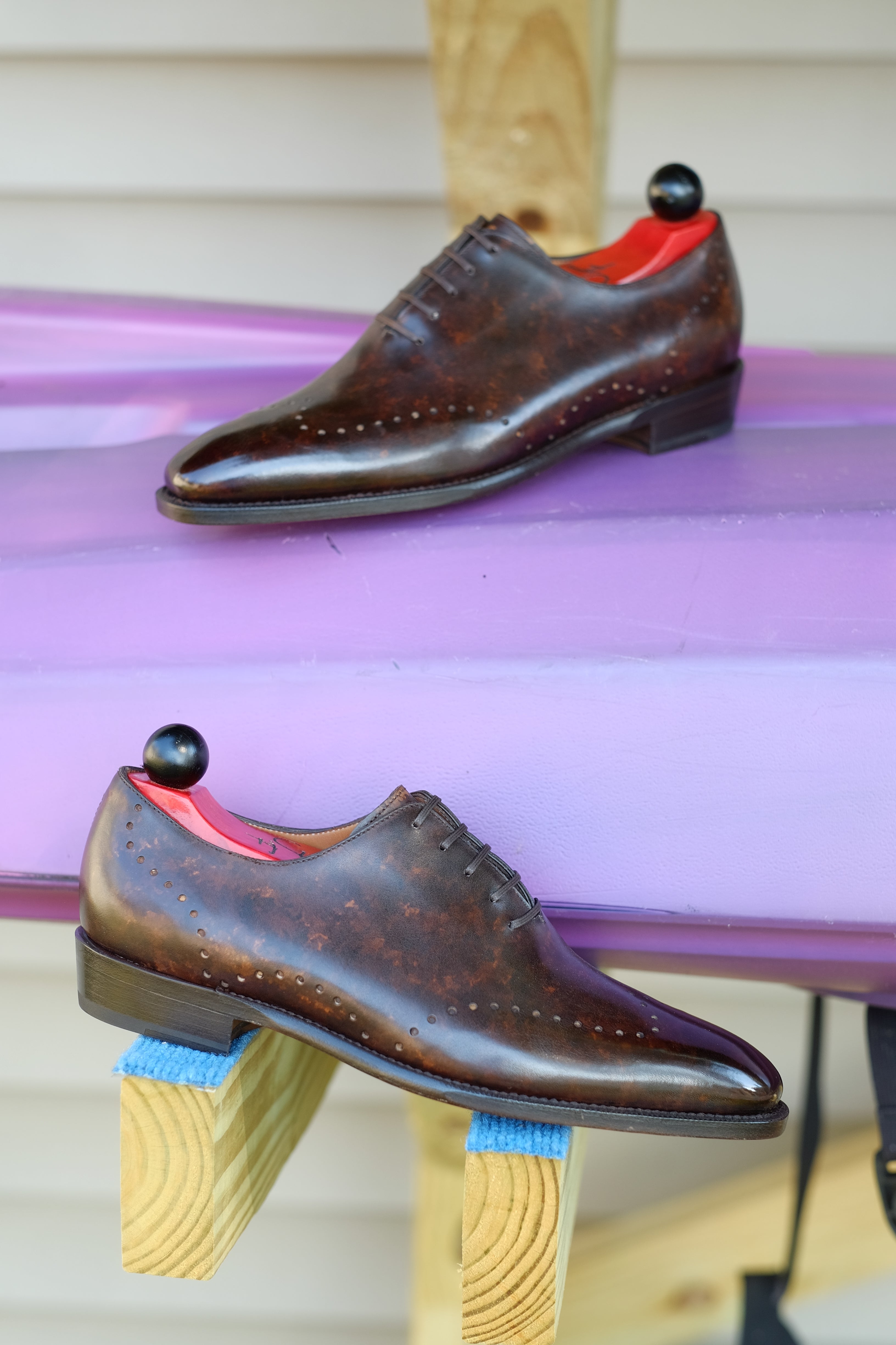 Tony II - Dark Brown Marble Patina - PRE ORDER-Wholecut Oxfords-J.FitzPatrick Footwear