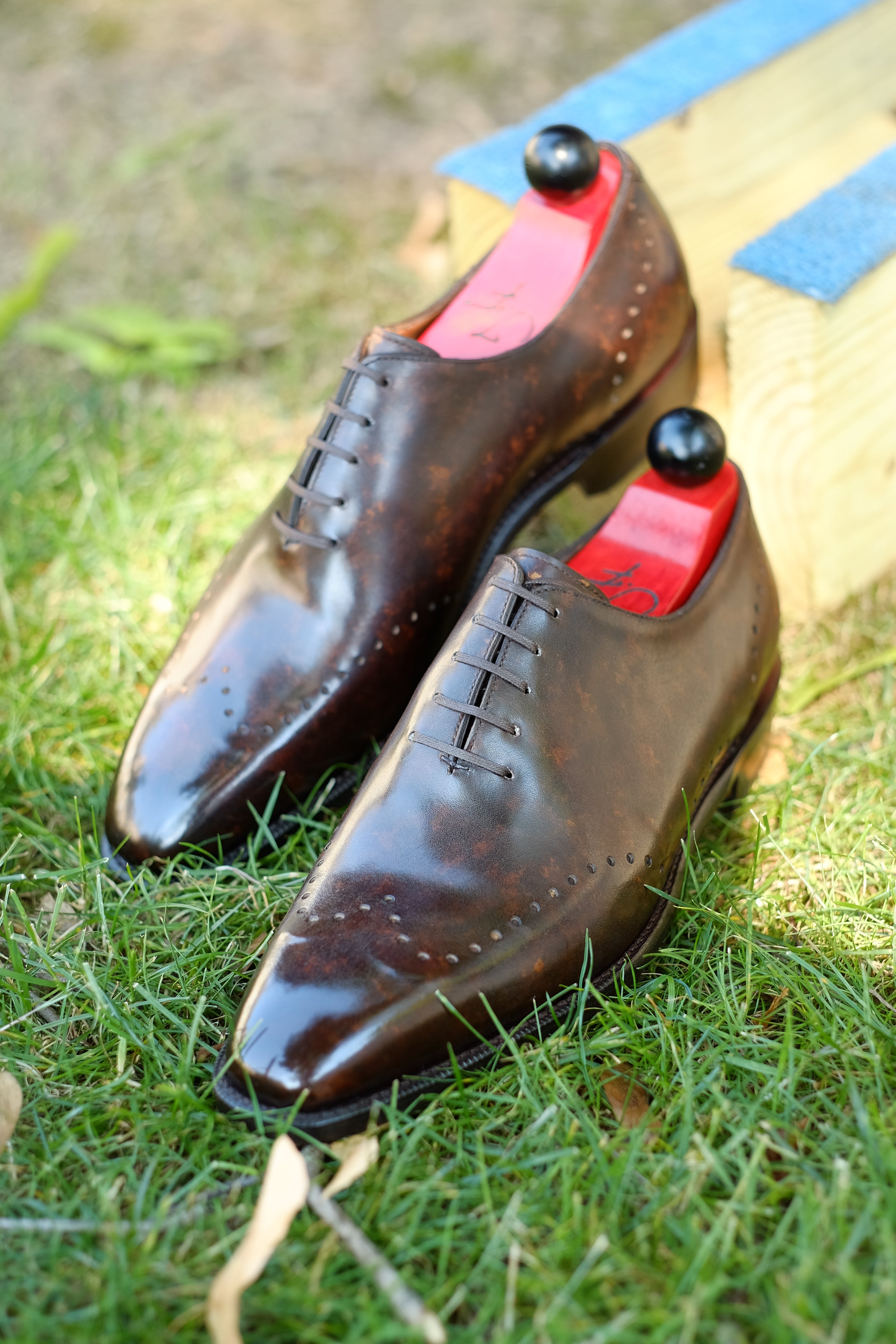 Tony II - Dark Brown Marble Patina - PRE ORDER-Wholecut Oxfords-J.FitzPatrick Footwear