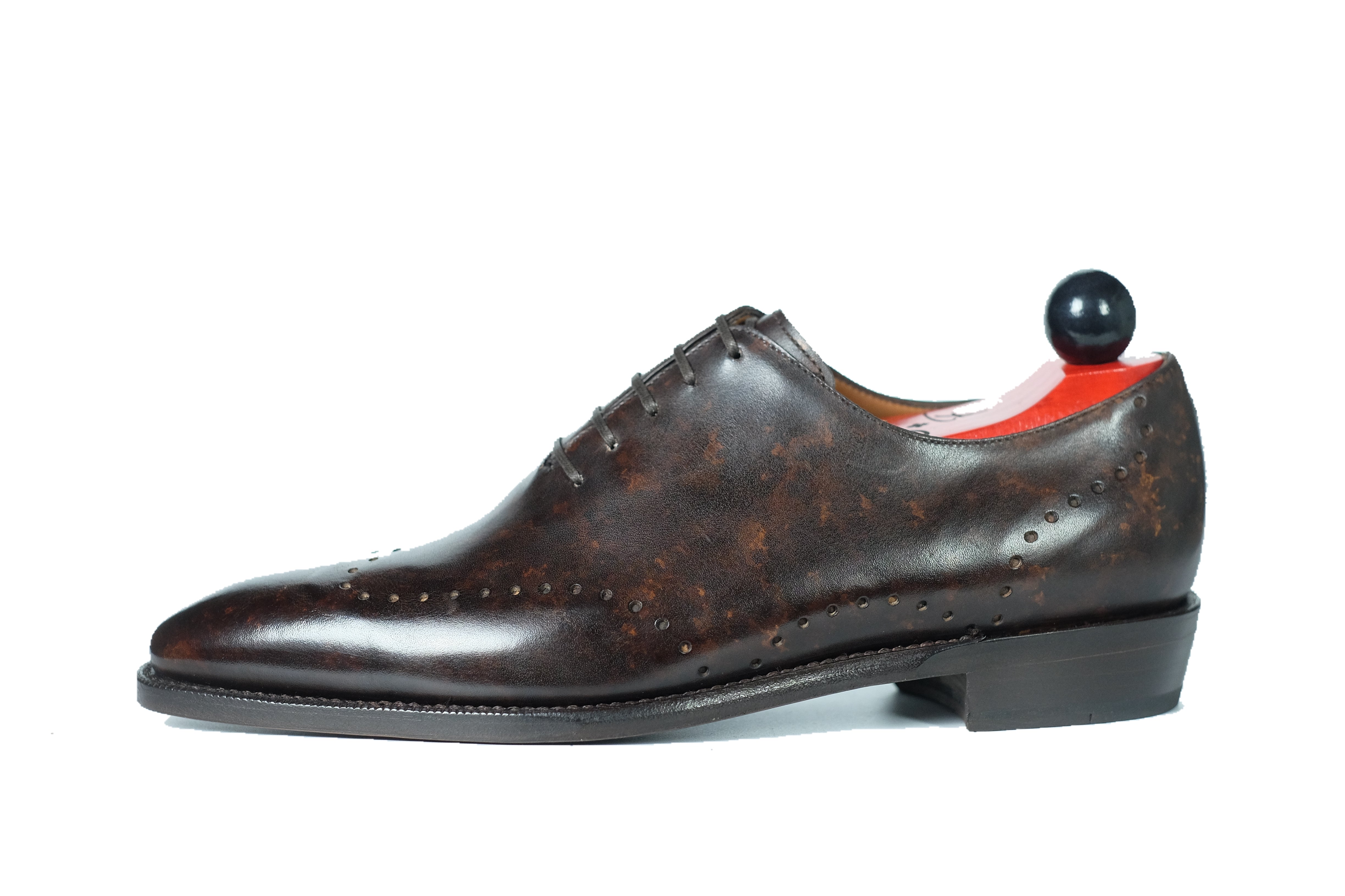 Tony II - Dark Brown Marble Patina - PRE ORDER-Wholecut Oxfords-J.FitzPatrick Footwear