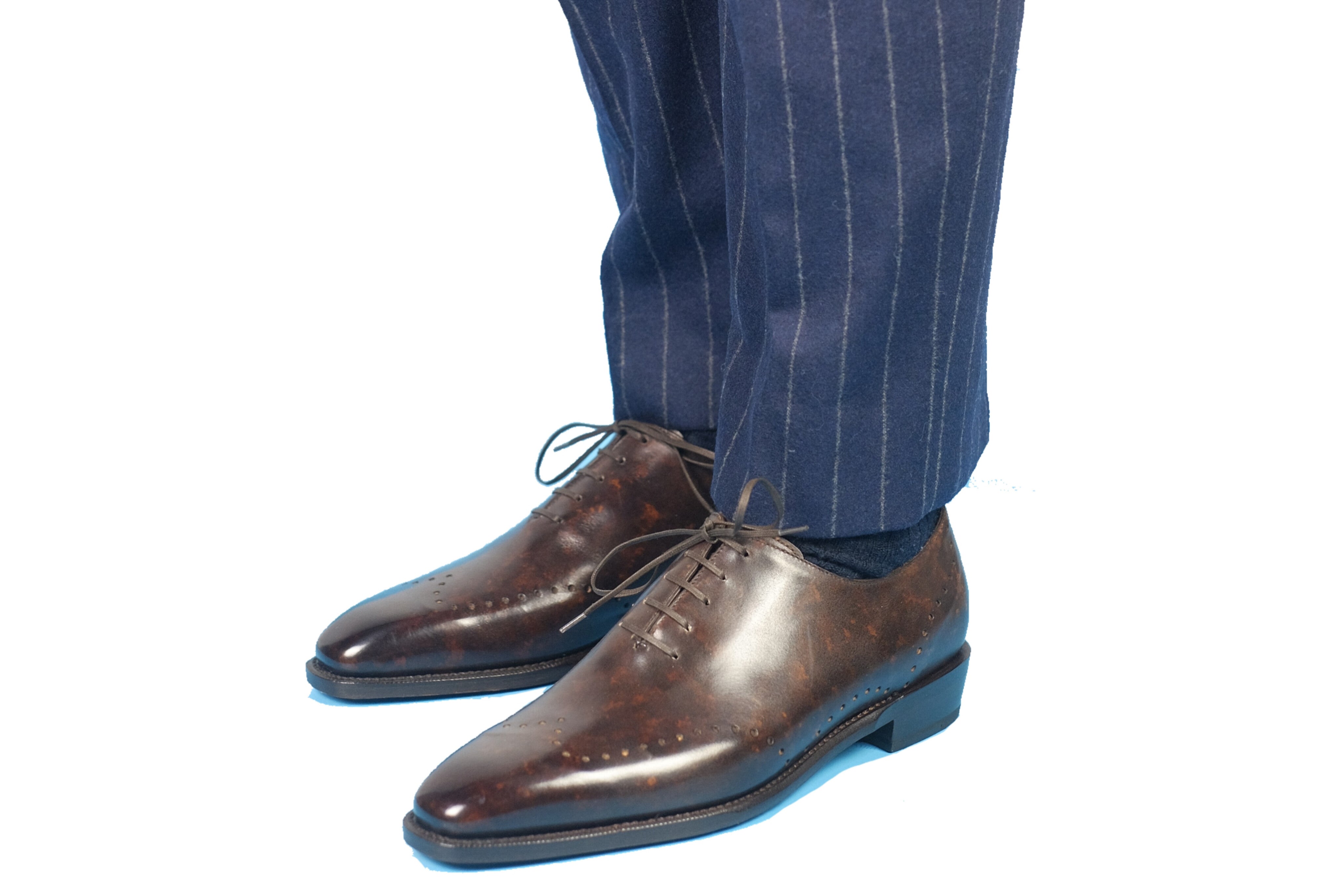 Tony II - Dark Brown Marble Patina - PRE ORDER-Wholecut Oxfords-J.FitzPatrick Footwear