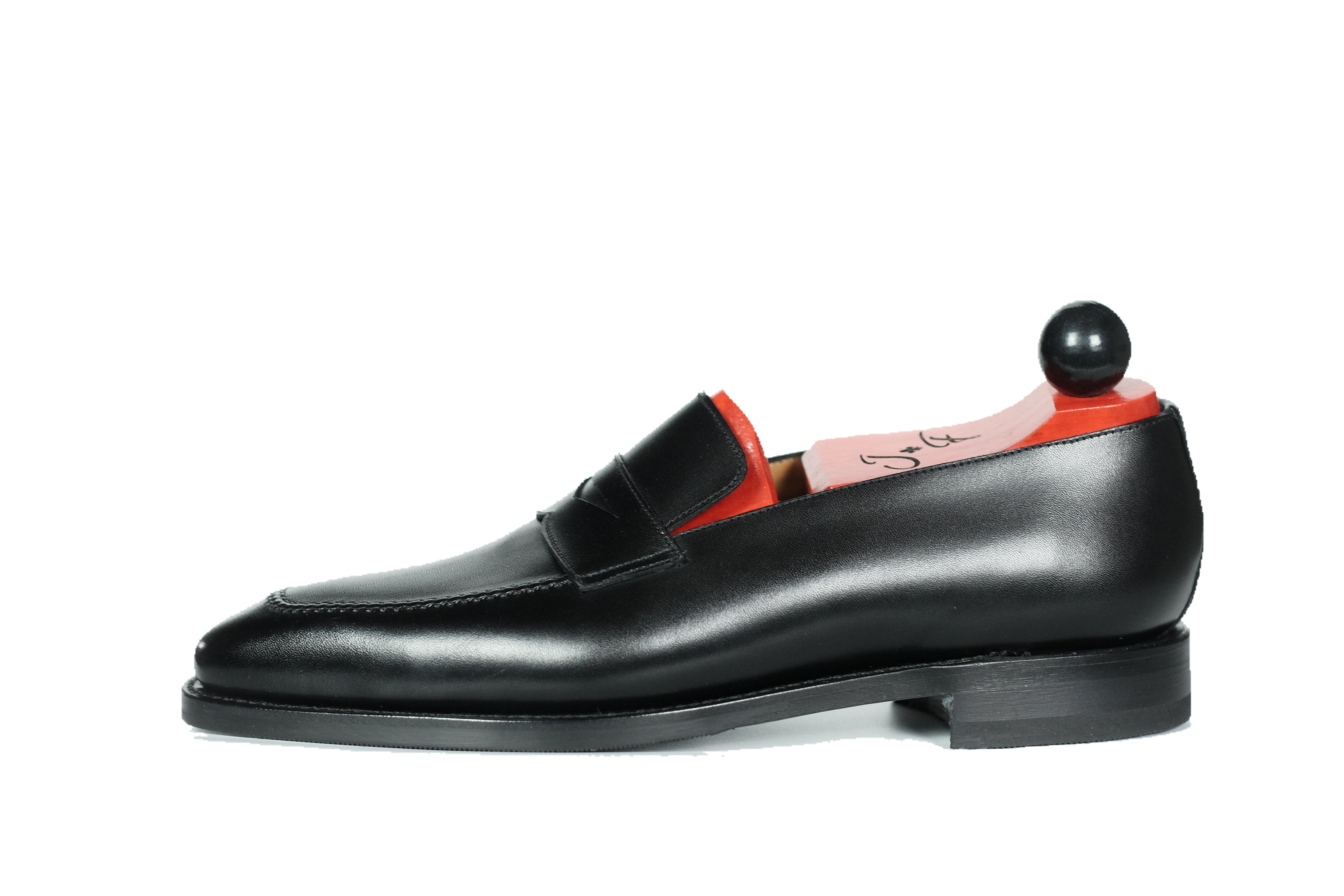 Washington - Black Calf-Penny Loafers-J.FitzPatrick Footwear