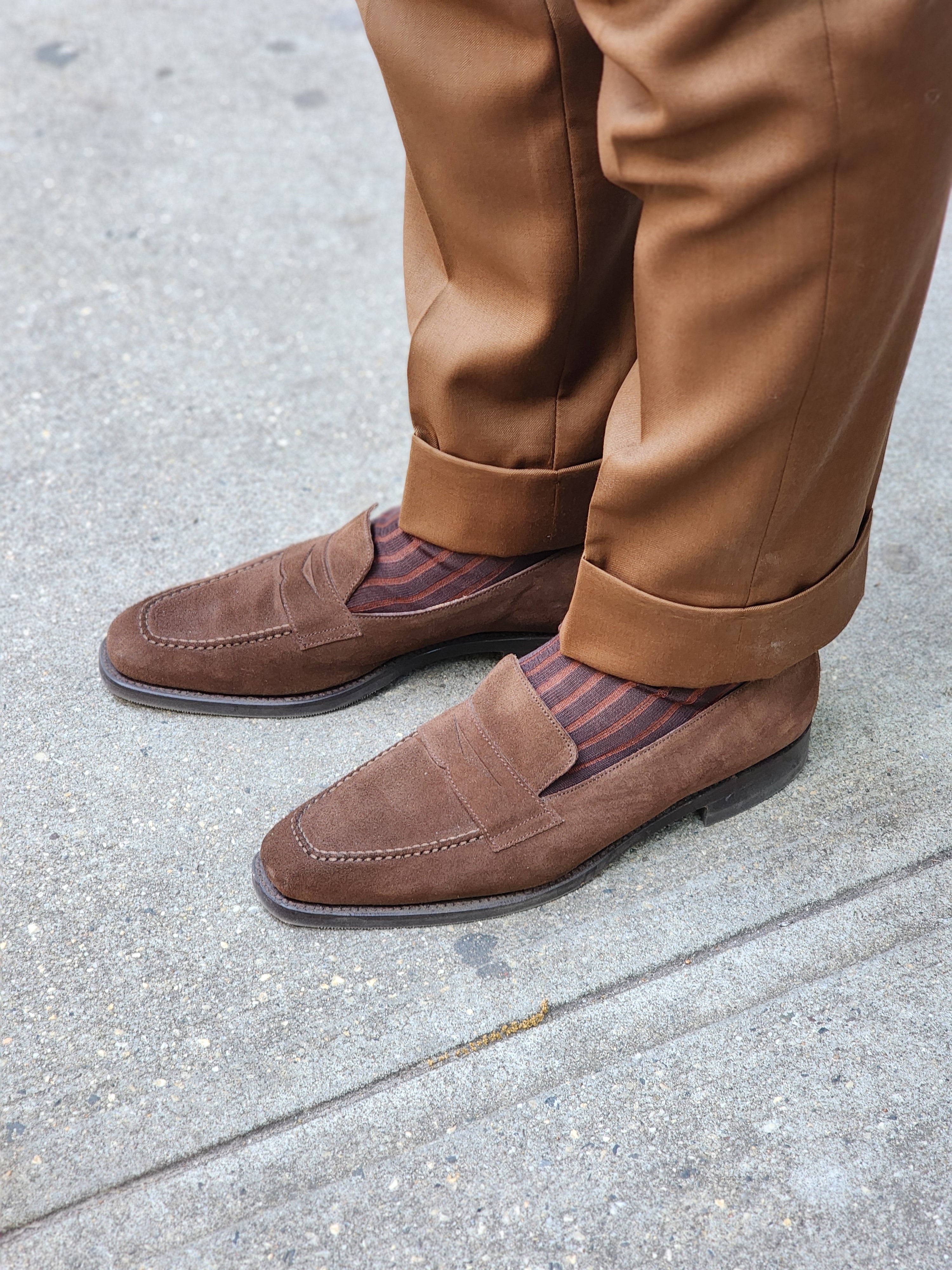 Washington - Mocha Suede-Penny Loafers-J.FitzPatrick Footwear