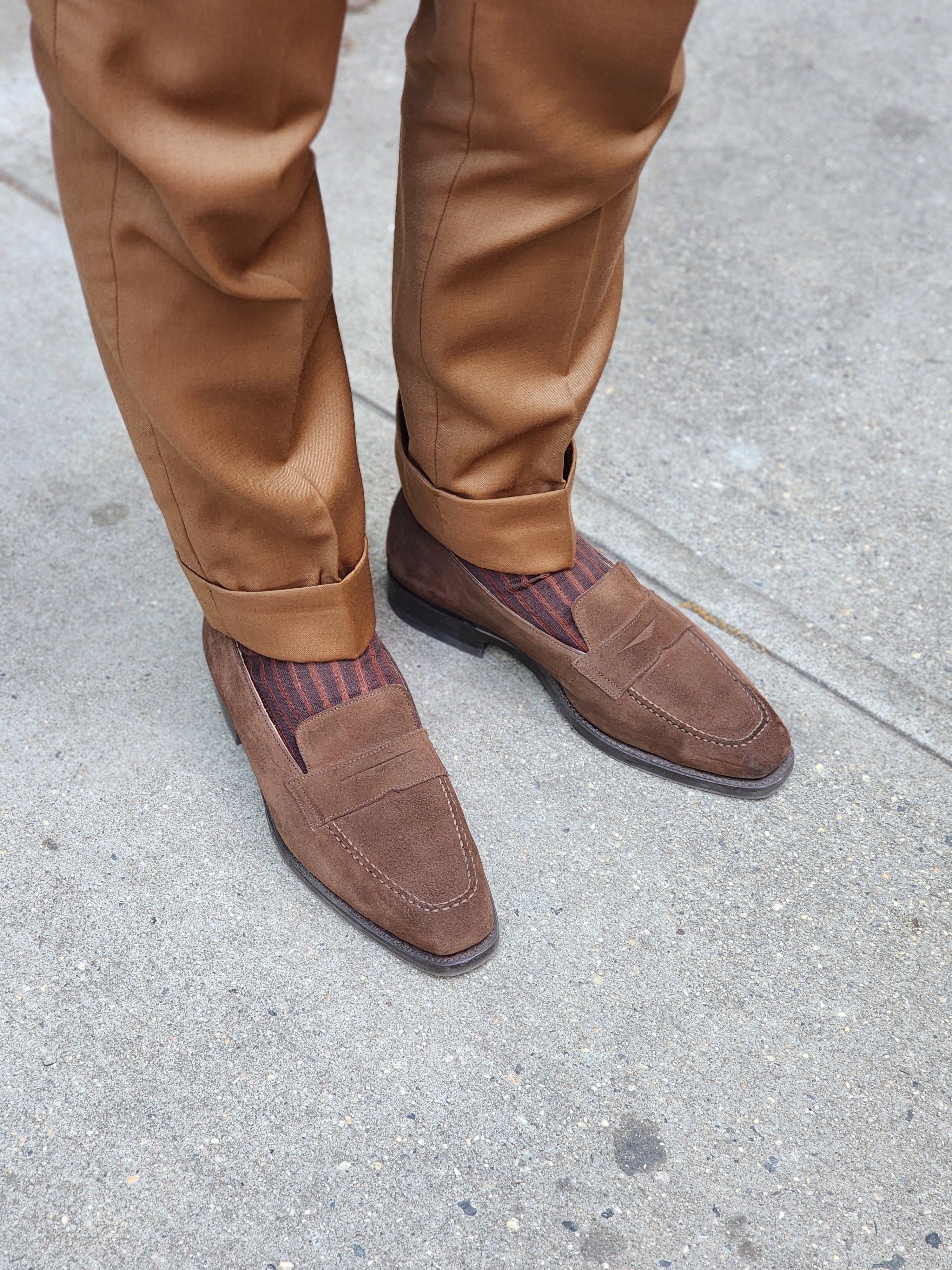 Washington - Mocha Suede-Penny Loafers-J.FitzPatrick Footwear