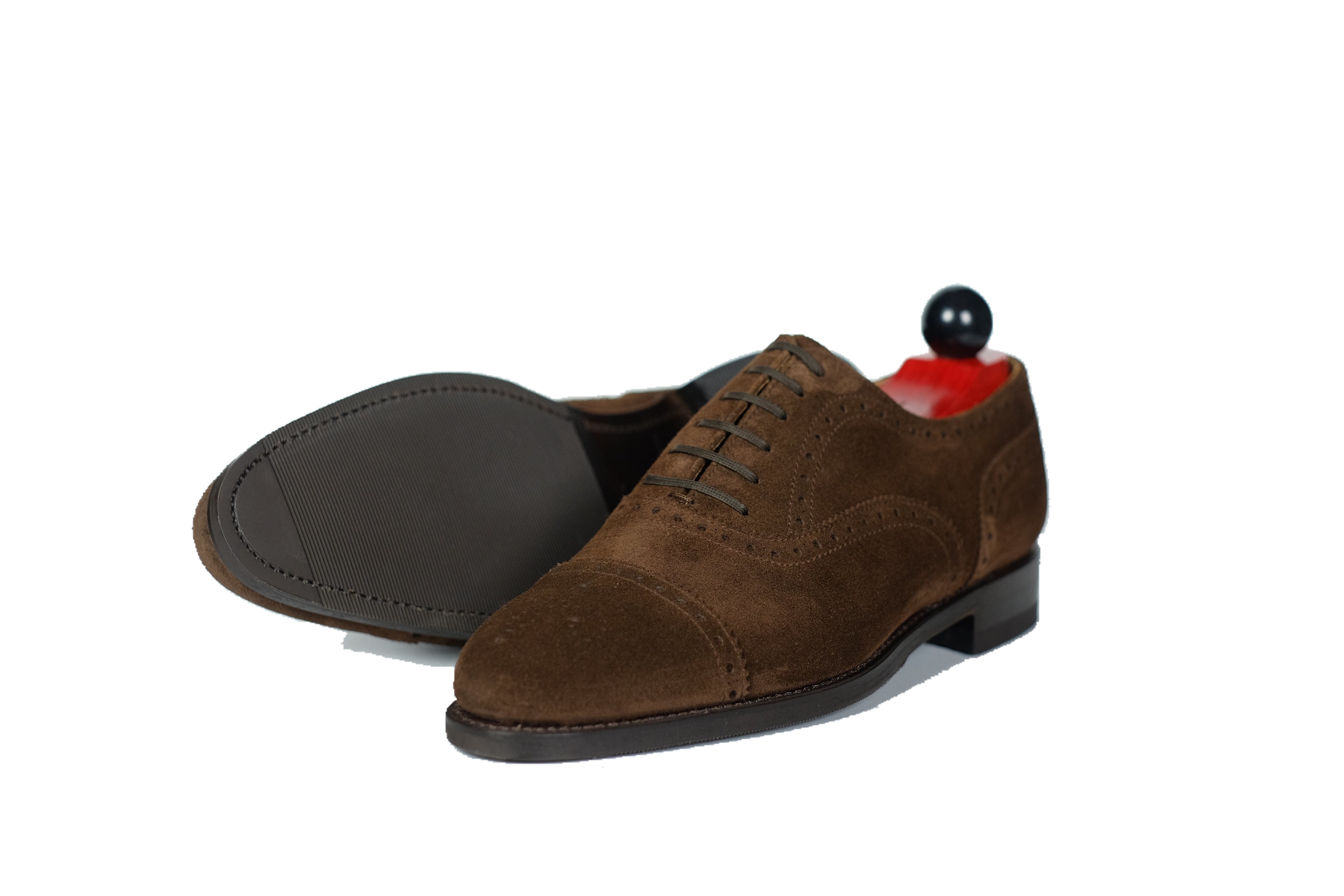 Wenatchee - Mocha Suede-Captoe Cap Toe Brogue Oxfords-J.FitzPatrick Footwear