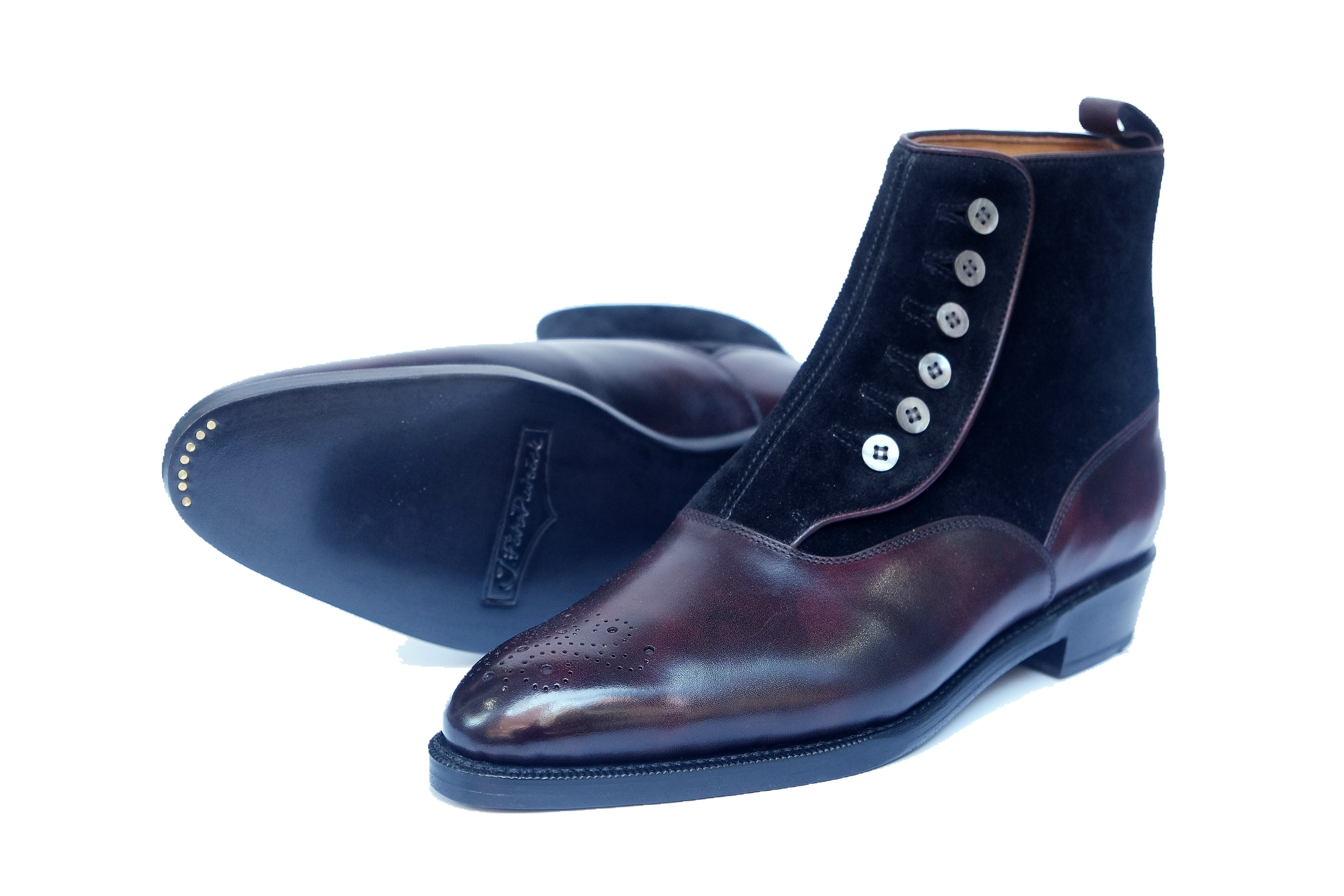 Westlake - MTO - Plum Museum Calf / Black Suede - NGT Last - Double Leather Sole-Made To Order-J.FitzPatrick Footwear