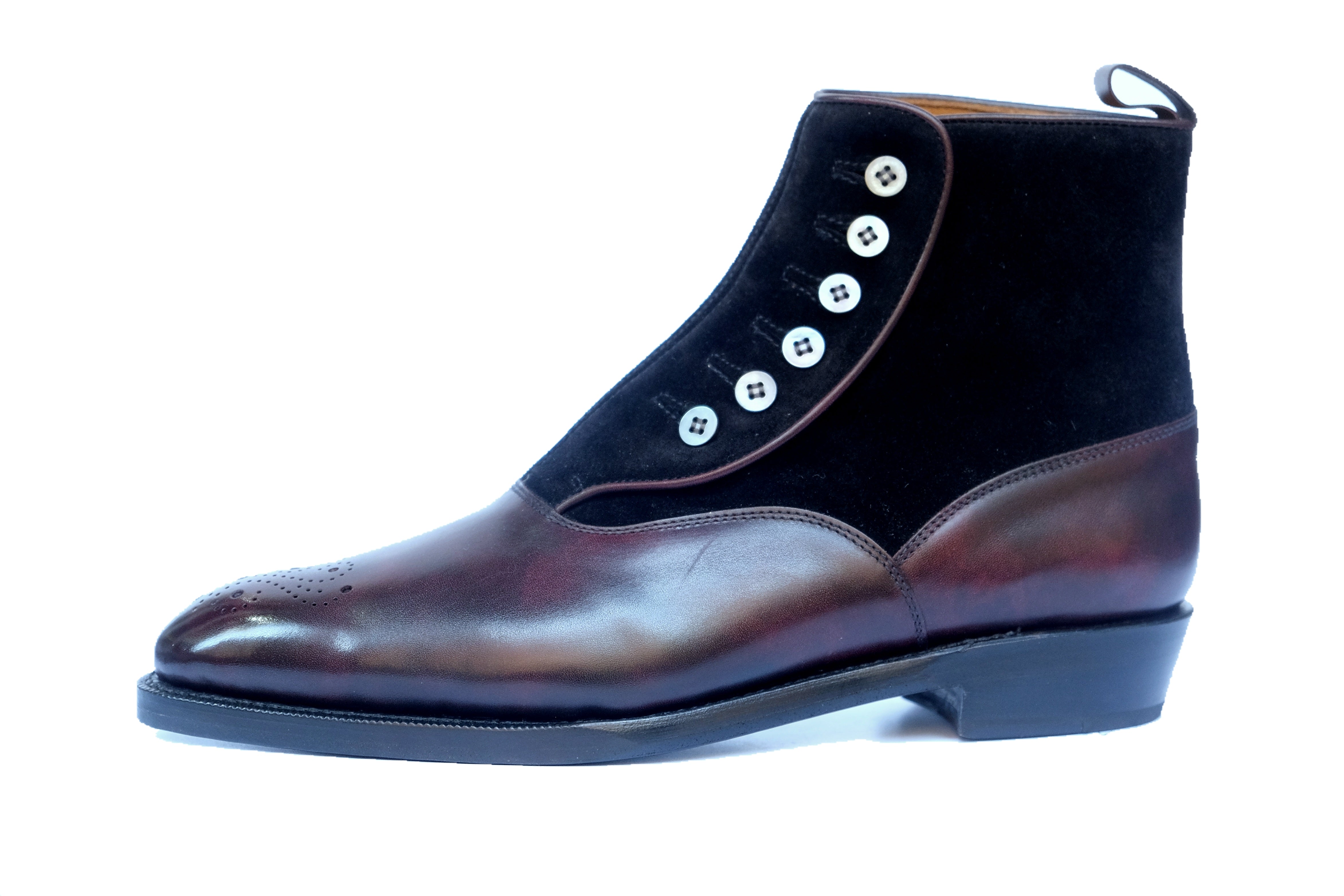 Westlake - MTO - Plum Museum Calf / Black Suede - NGT Last - Double Leather Sole-Made To Order-J.FitzPatrick Footwear