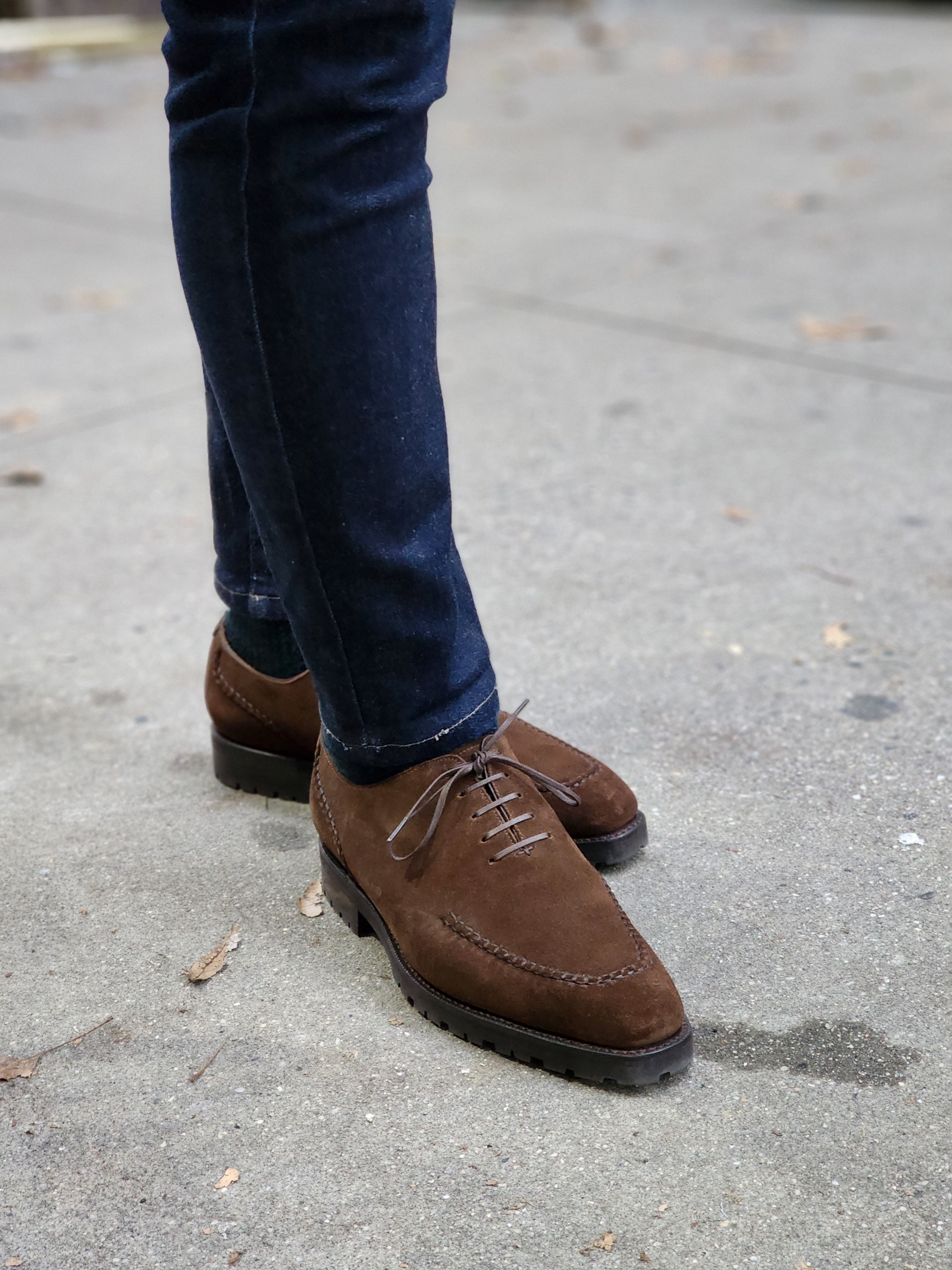 Whittier - Dark Brown Suede-Wholecut Oxfords-J.FitzPatrick Footwear