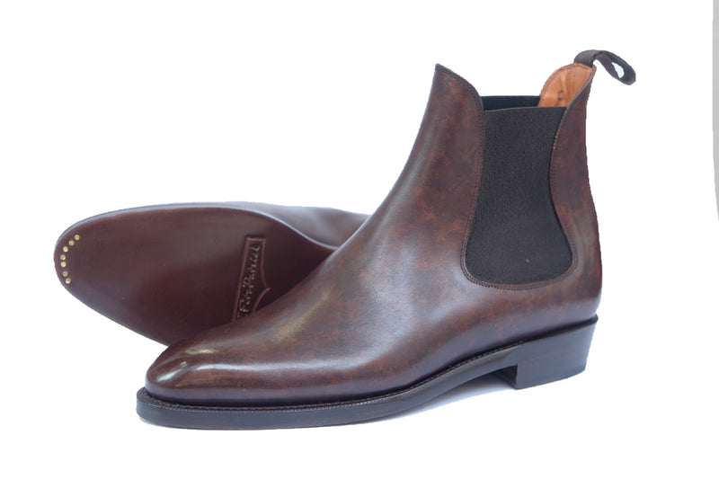 Alki - MTO - Dark Brown Marble Patina - NGT Last - Double Leather Sole