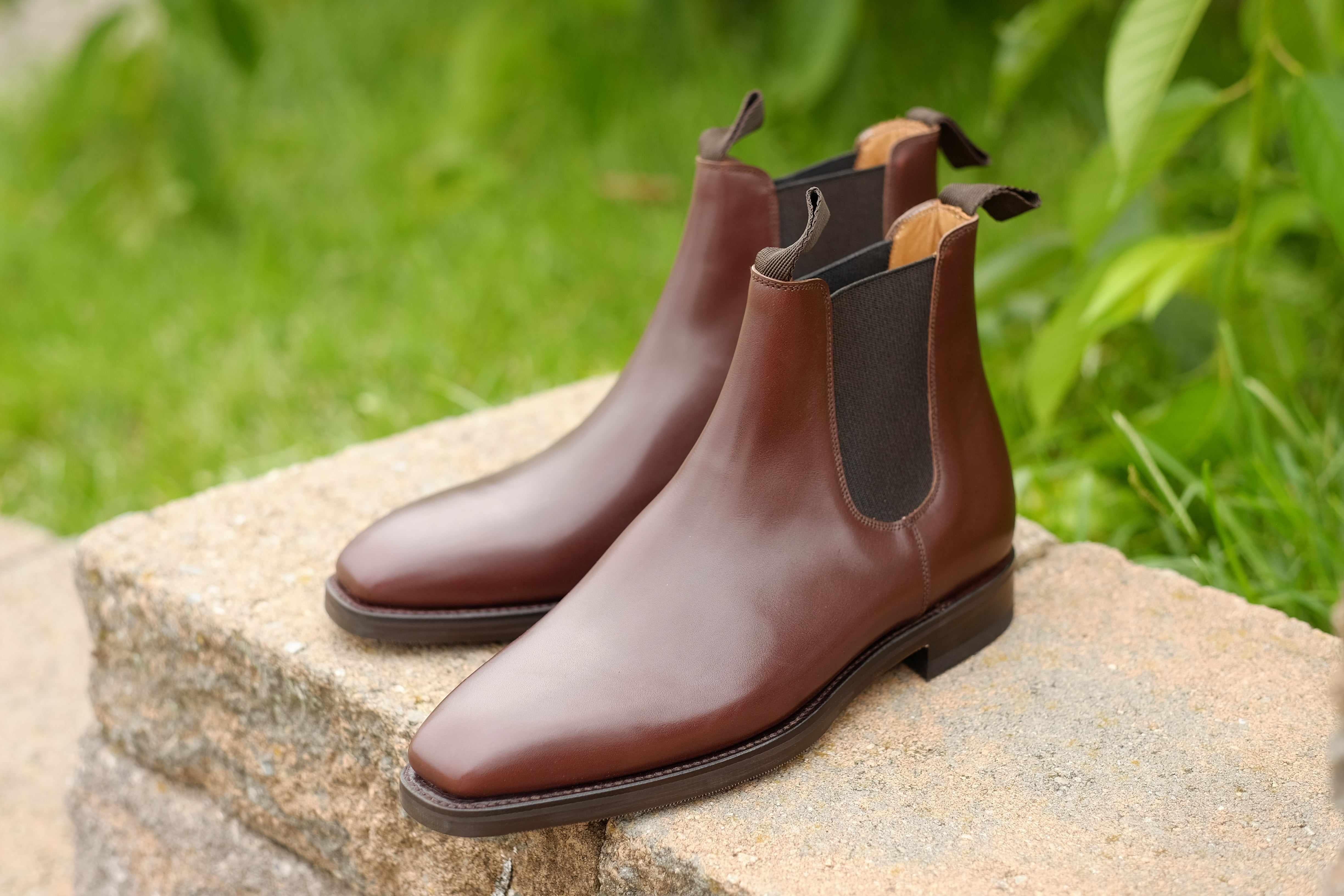 Alder - Dark Oak Calf-Chelsea Boots-J.FitzPatrick Footwear