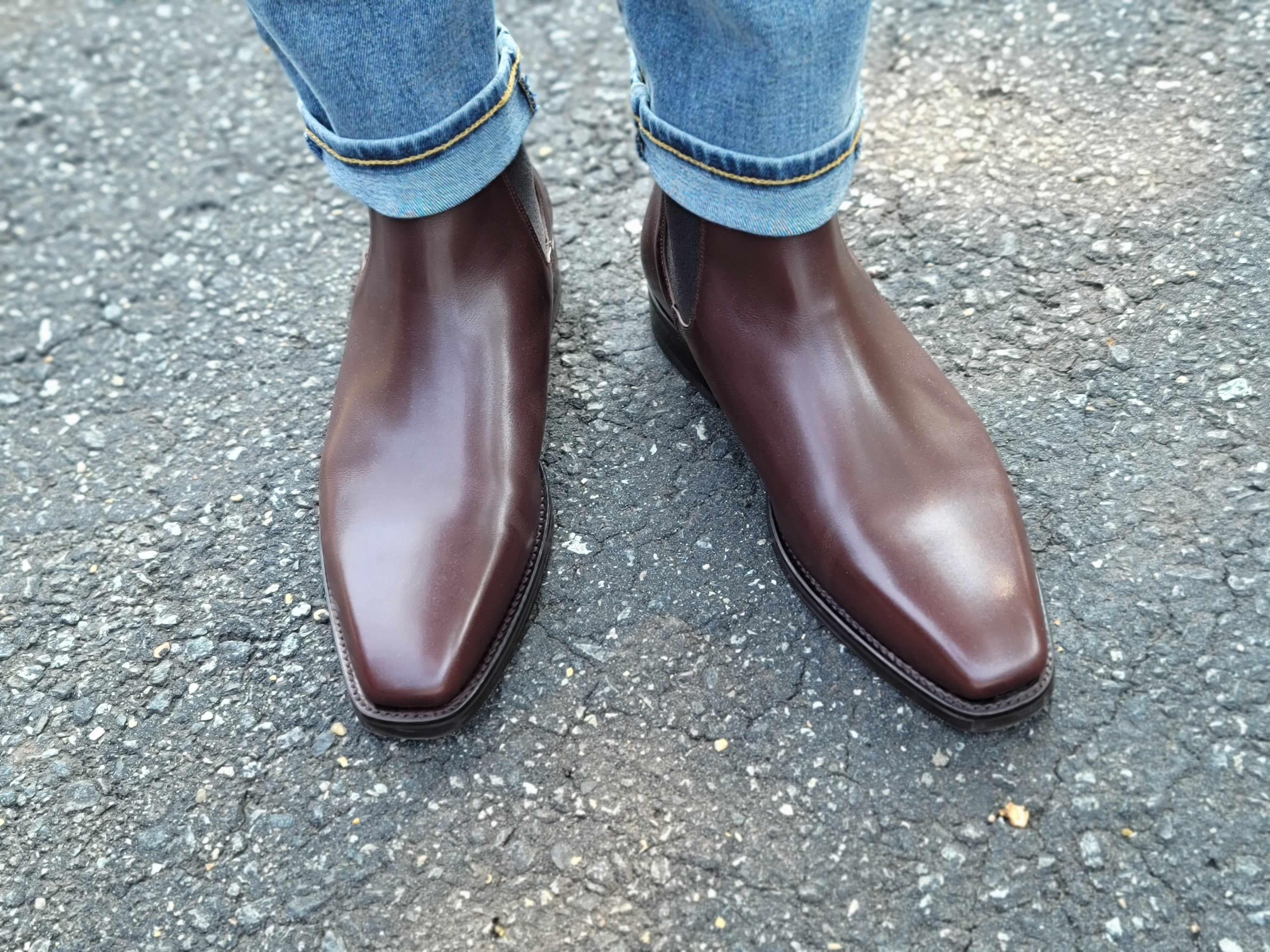Alder - Dark Oak Calf-Chelsea Boots-J.FitzPatrick Footwear