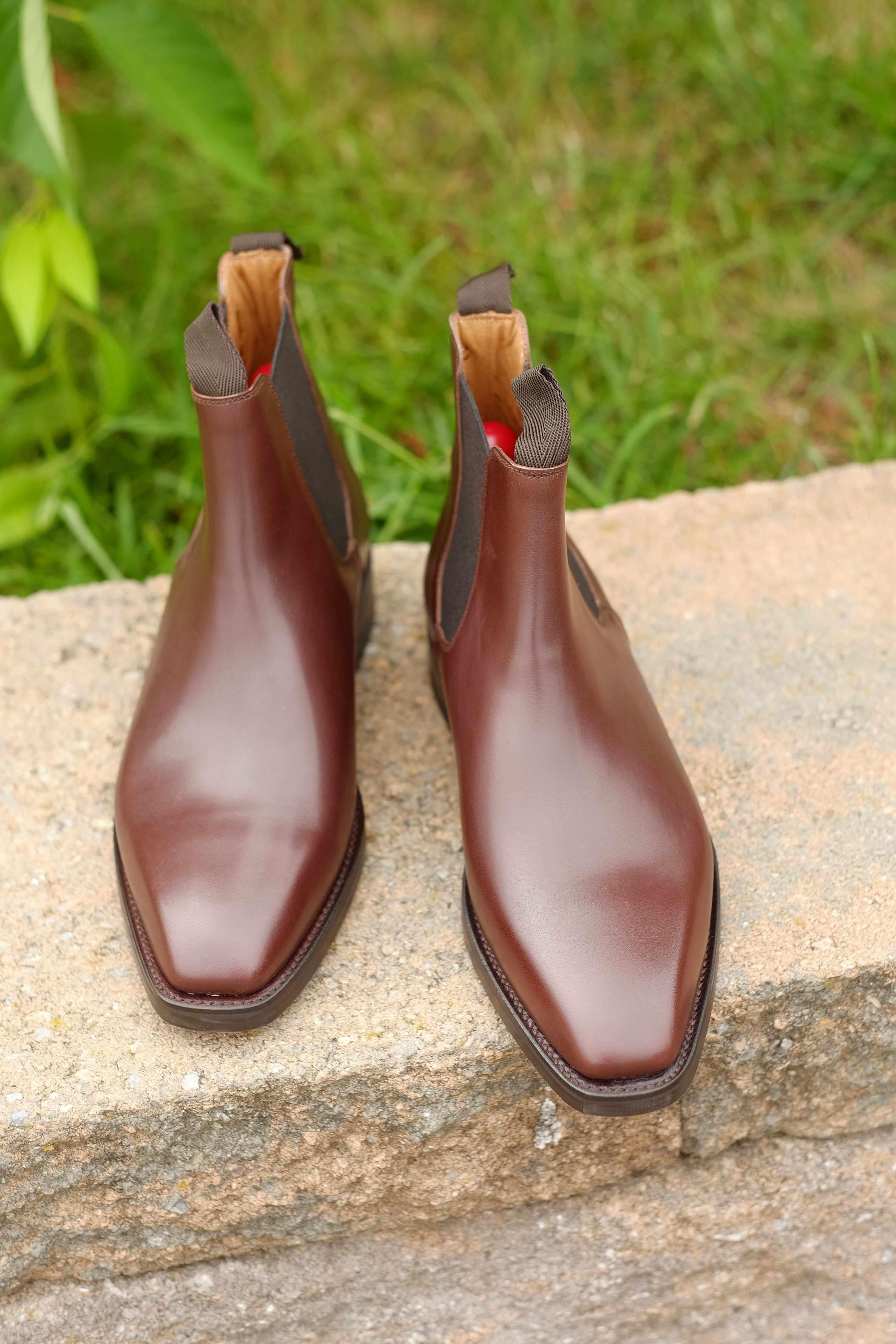 Alder - Dark Oak Calf-Chelsea Boots-J.FitzPatrick Footwear