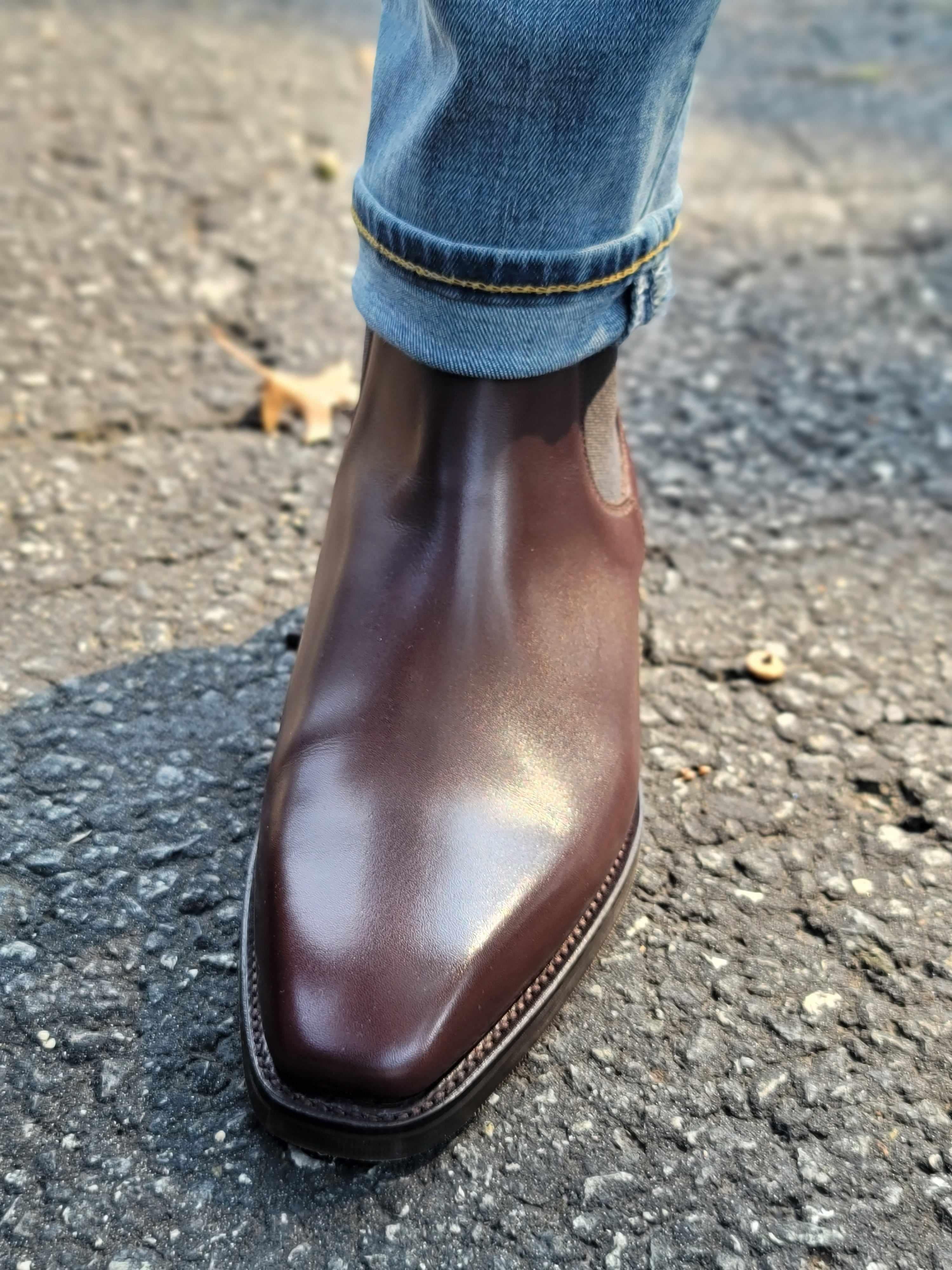 Alder - Dark Oak Calf-Chelsea Boots-J.FitzPatrick Footwear