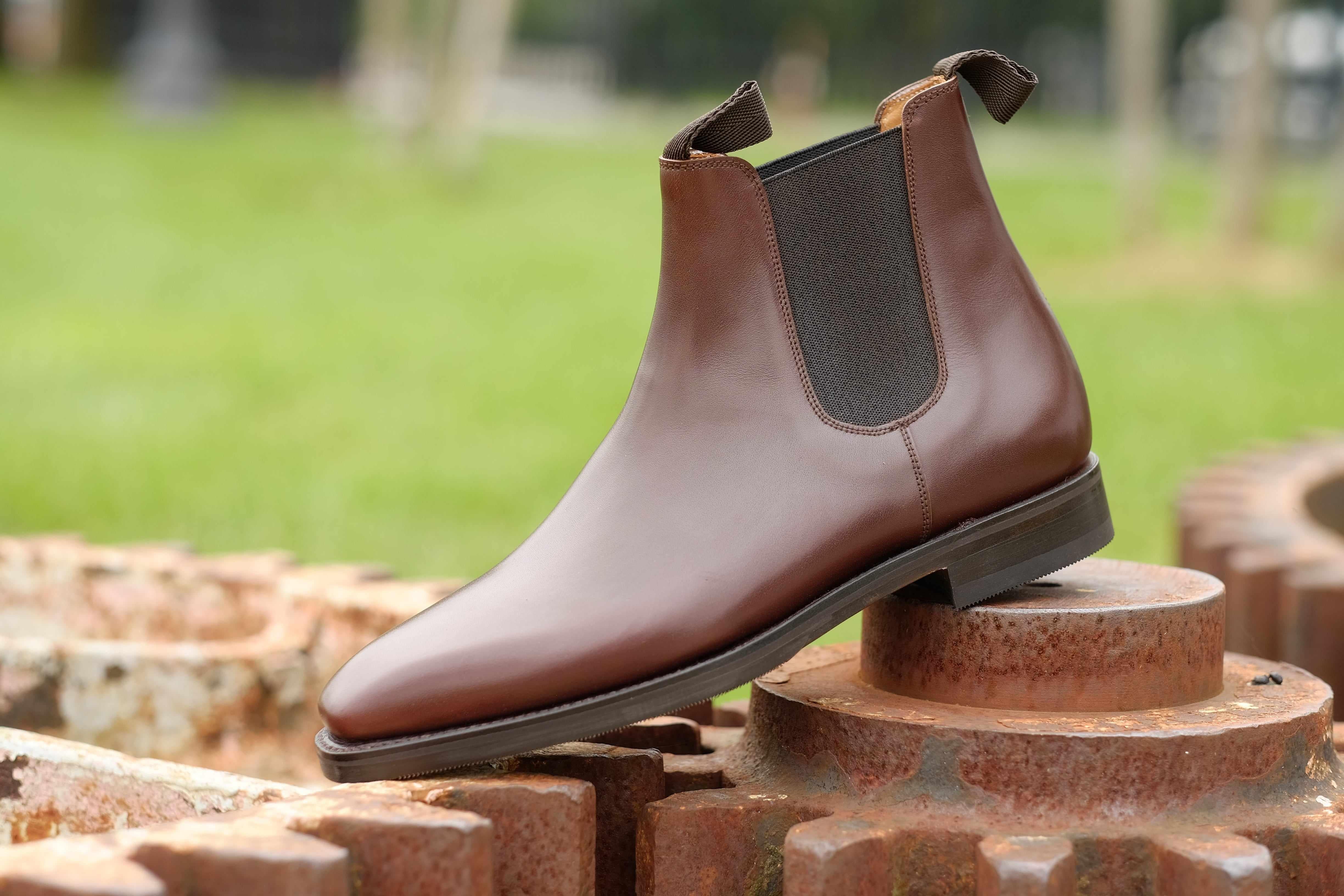 Alder - Dark Oak Calf-Chelsea Boots-J.FitzPatrick Footwear
