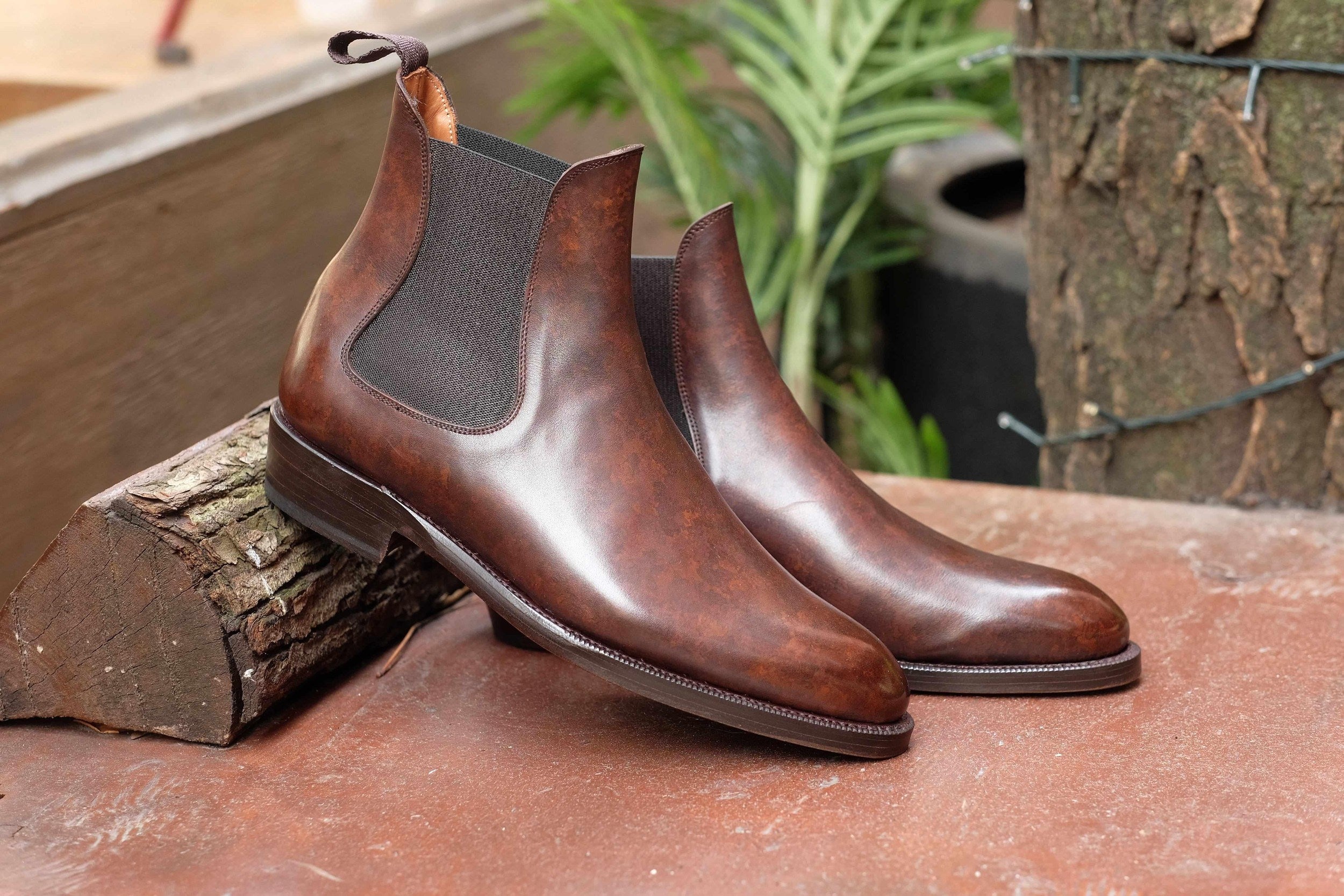 Alki - Dark Brown Marble Patina-Chelsea Boots-J.FitzPatrick Footwear