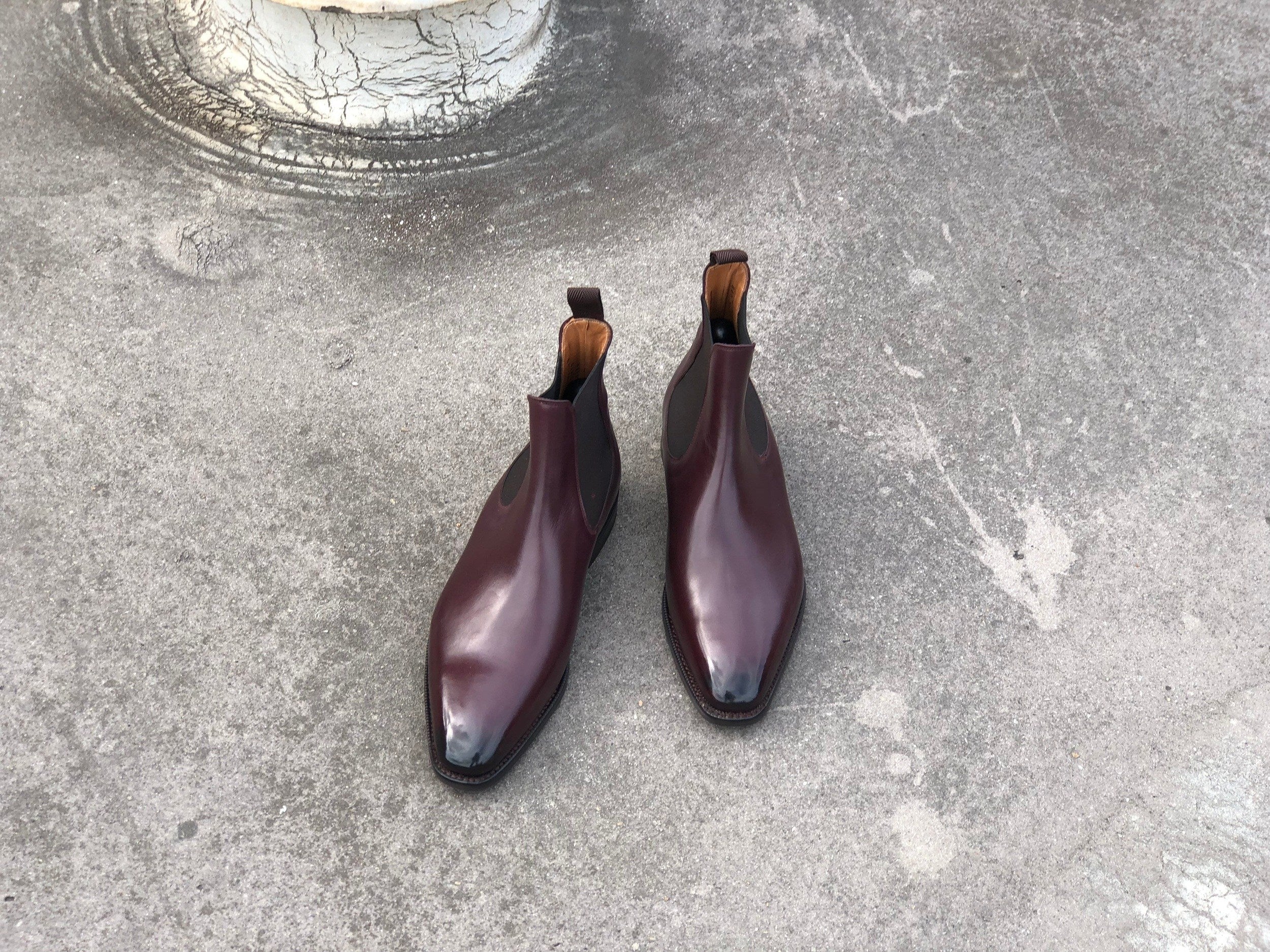 Alki - MTO - Shaded Merlot Calf - LPB Last - City Rubber Sole-Made To Order Chelsea Boots-J.FitzPatrick Footwear