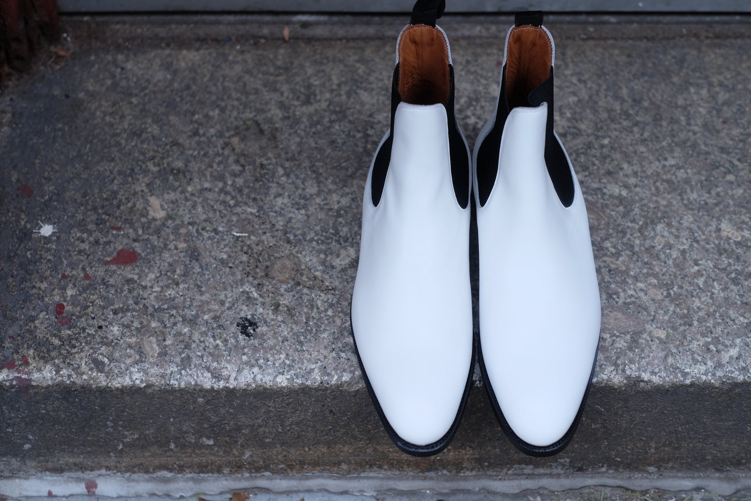 Alki - MTO - White Calf - NGT Last - Single Leather Sole-Made To Order Chelsea Boots-J.FitzPatrick Footwear