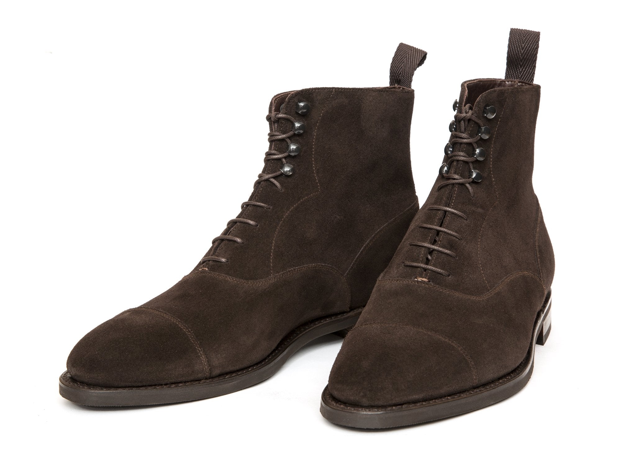 Ashworth - MTO - Dark Brown Suede - TMG Last - City Rubber Sole-Made To Order Boot Cap Toe-J.FitzPatrick Footwear
