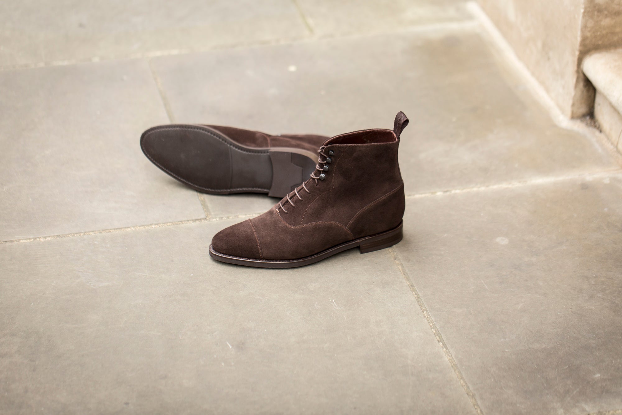 Ashworth - MTO - Dark Brown Suede - TMG Last - City Rubber Sole-Made To Order Boot Cap Toe-J.FitzPatrick Footwear