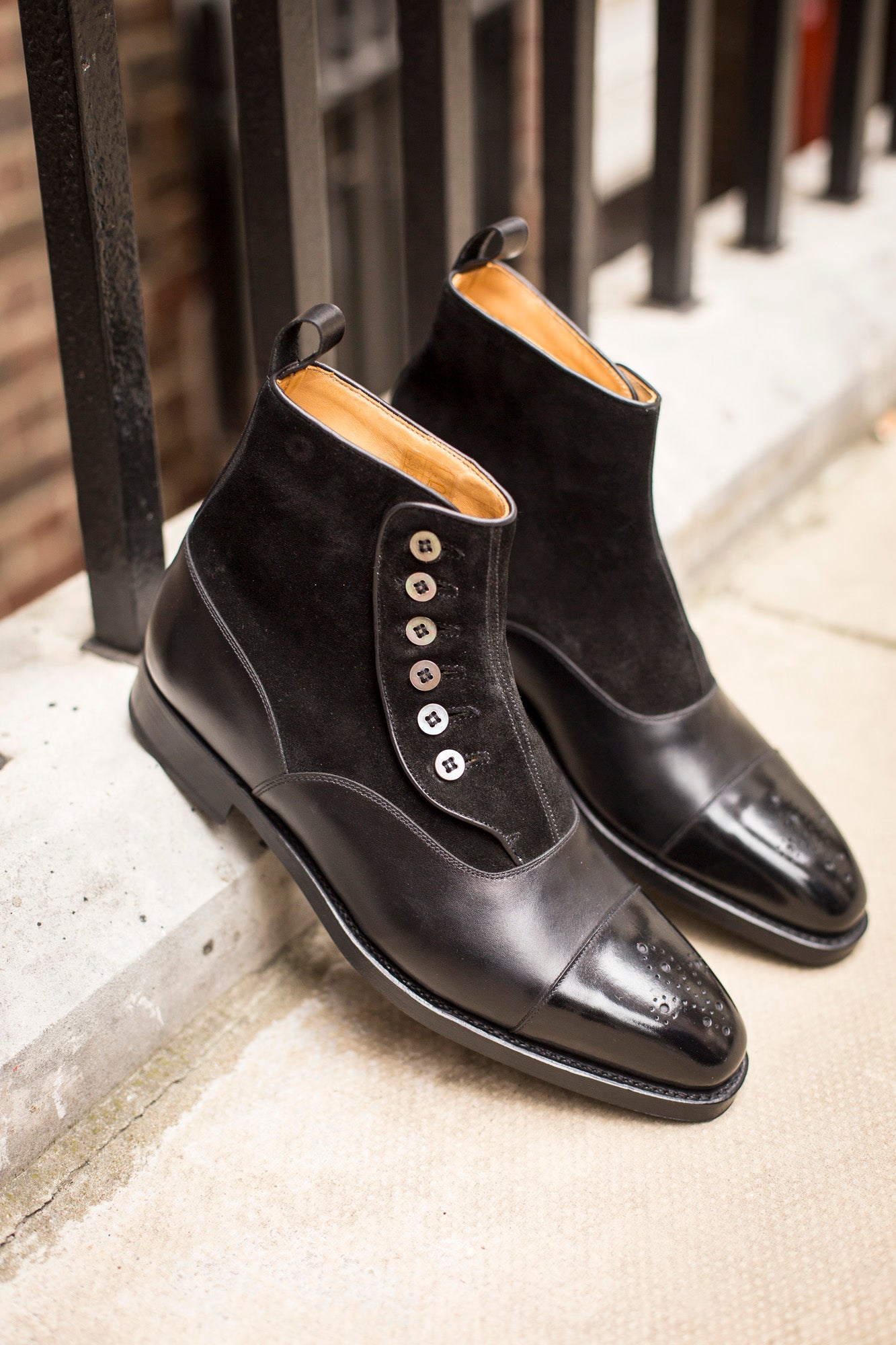 Bagley - MTO - Black Calf / Black Suede - LPB Last - Double Leather Sole-Made To Order-J.FitzPatrick Footwear
