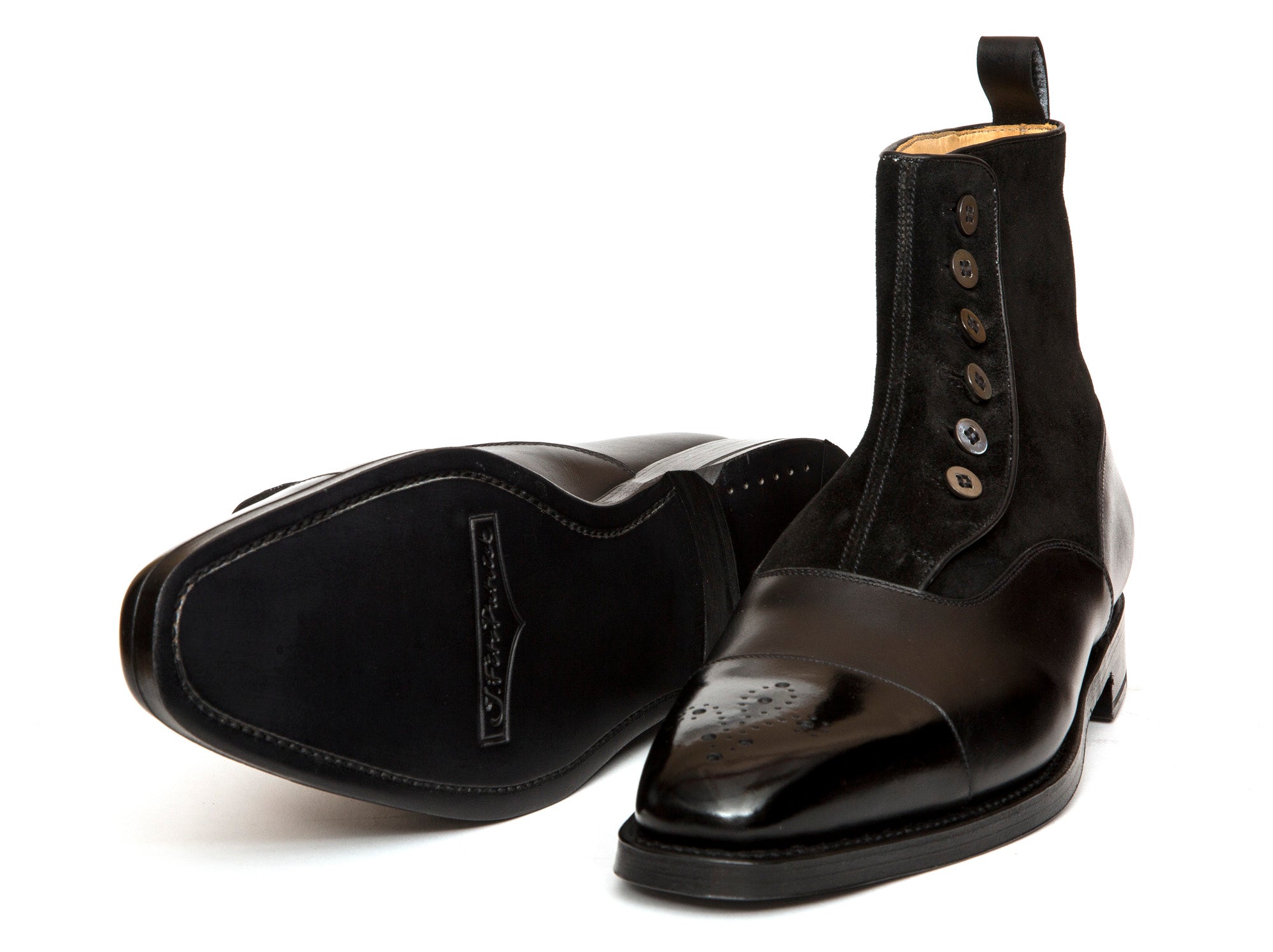 Bagley - MTO - Black Calf / Black Suede - LPB Last - Double Leather Sole-Made To Order-J.FitzPatrick Footwear