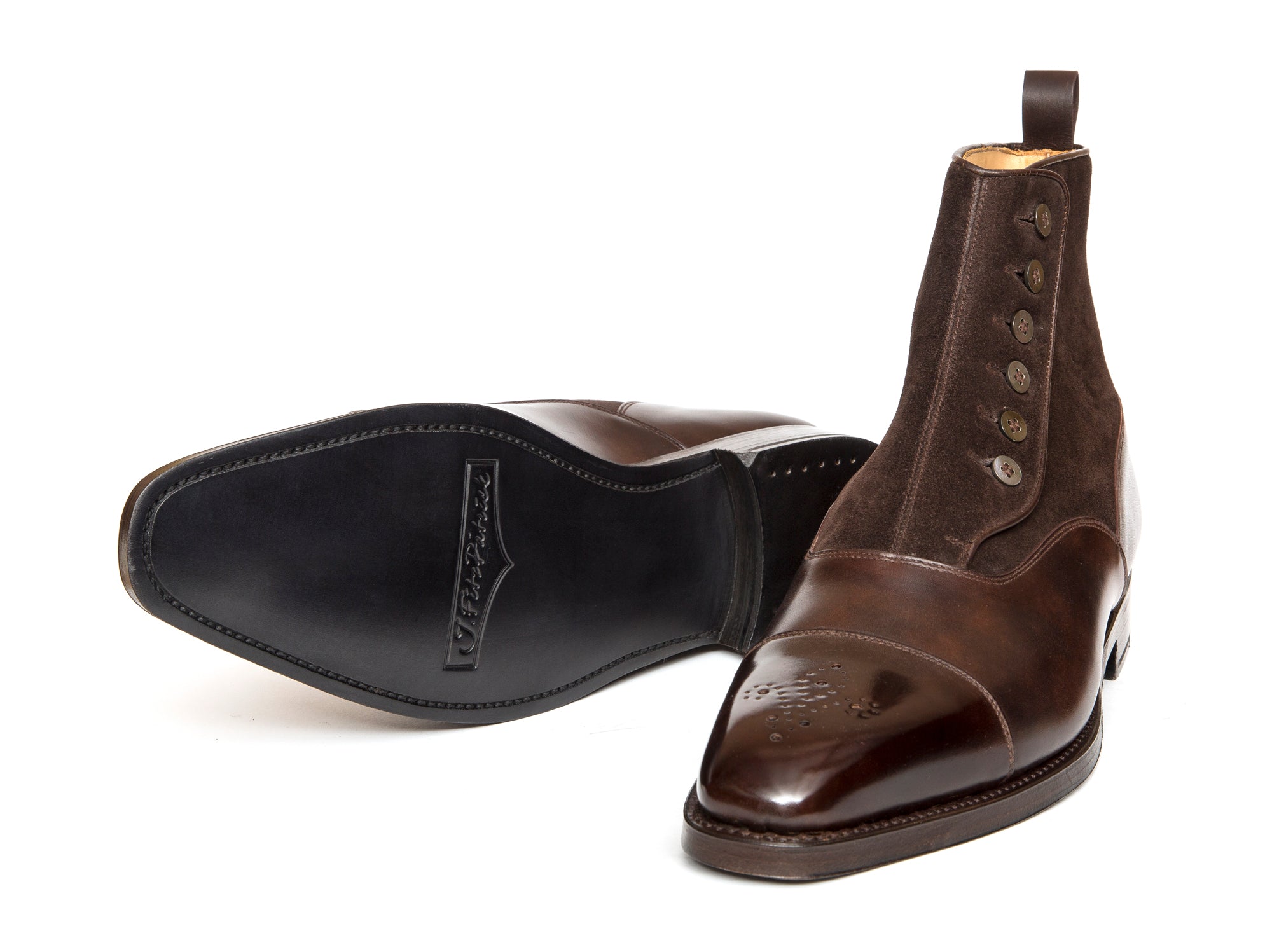 Bagley - MTO - Dark Brown Museum Calf / Dark Brown Suede - LPB Last - Double Leather Sole-Made To Order-J.FitzPatrick Footwear