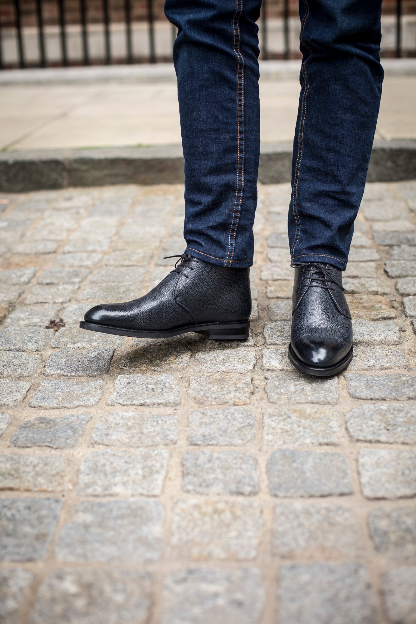 Ballard - MTO - Navy Scotch Grain - TMG Last - Double City Rubber Sole-Made To Order Chukka Boots-J.FitzPatrick Footwear