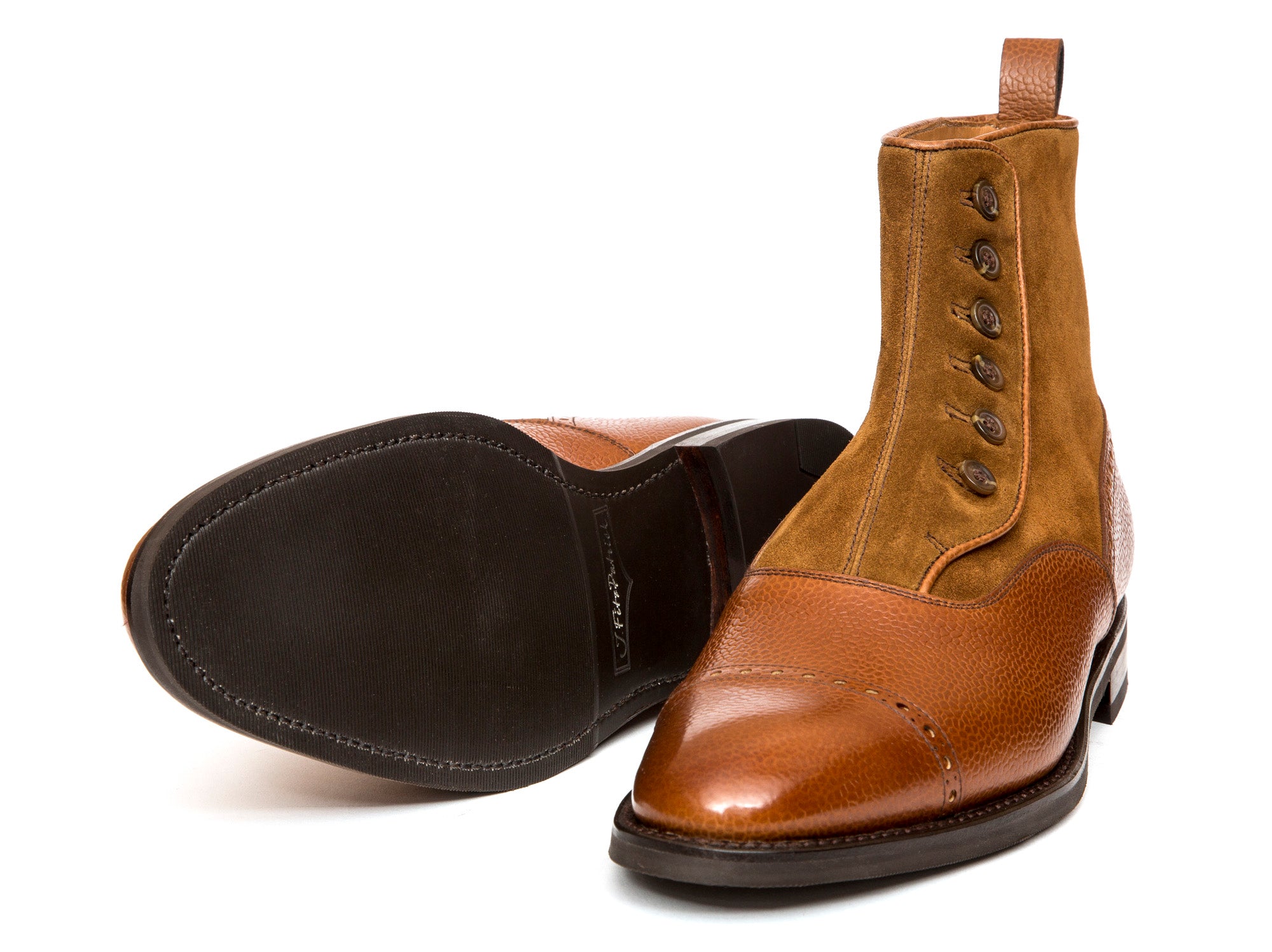 Blue Ridge - MTO - Tan Soft Grain / Snuff Suede - TMG Last - City Rubber Sole-Made To Order-J.FitzPatrick Footwear
