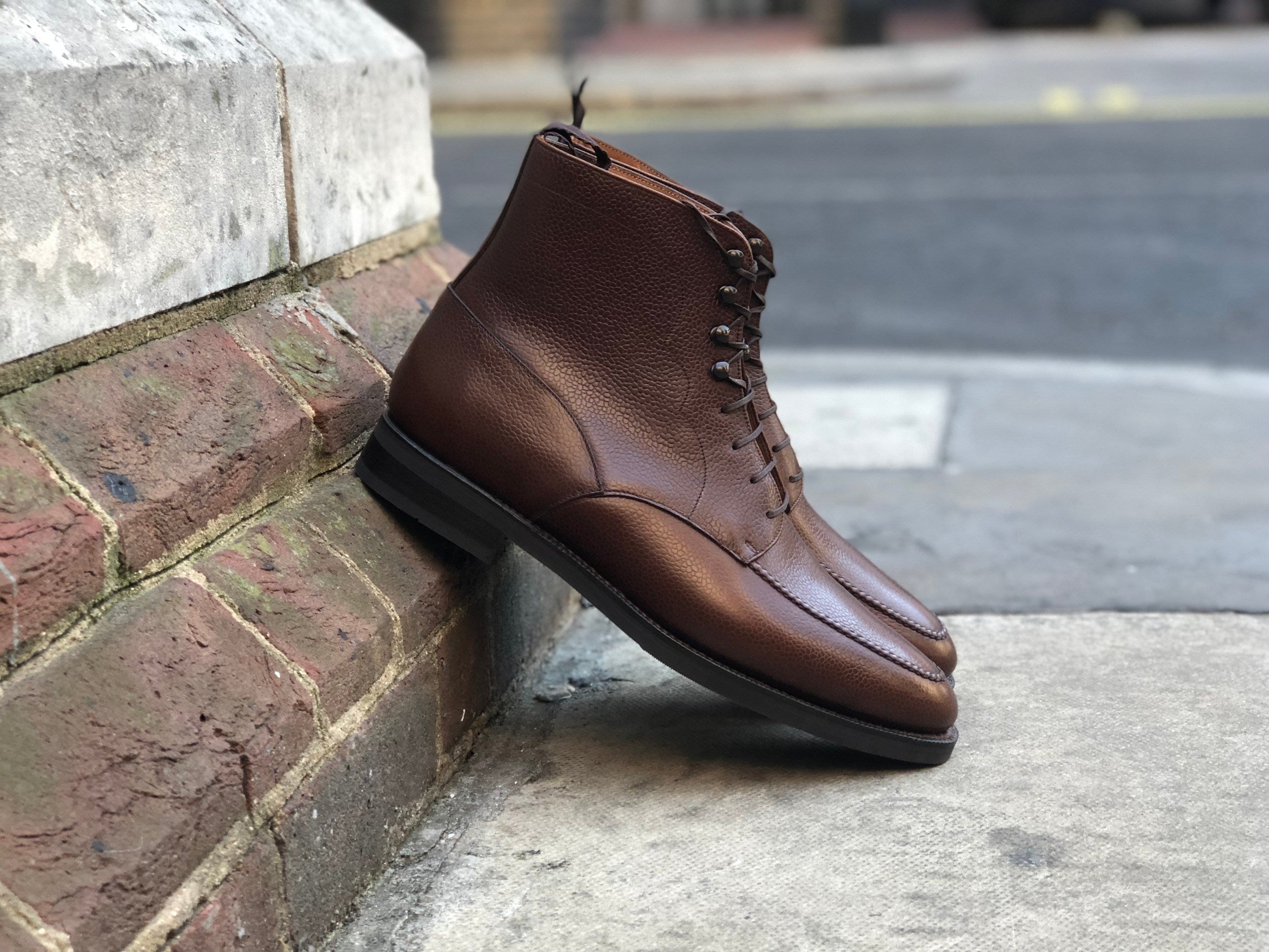Bremerton - MTO - Brown Country Calf - TMG Last - Double City Rubber Sole-Made To Order Lace Laceup Boots-J.FitzPatrick Footwear