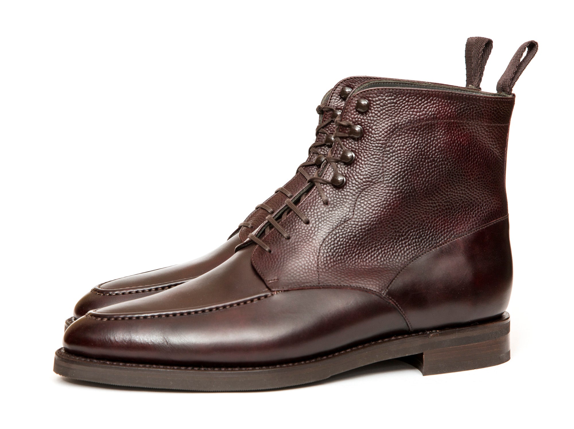 Bremerton - MTO - Plum Museum Calf / Plum Museum Grain - TMG Last - Double City Rubber Sole-Made To Order Lace Laceup Boots-J.FitzPatrick Footwear