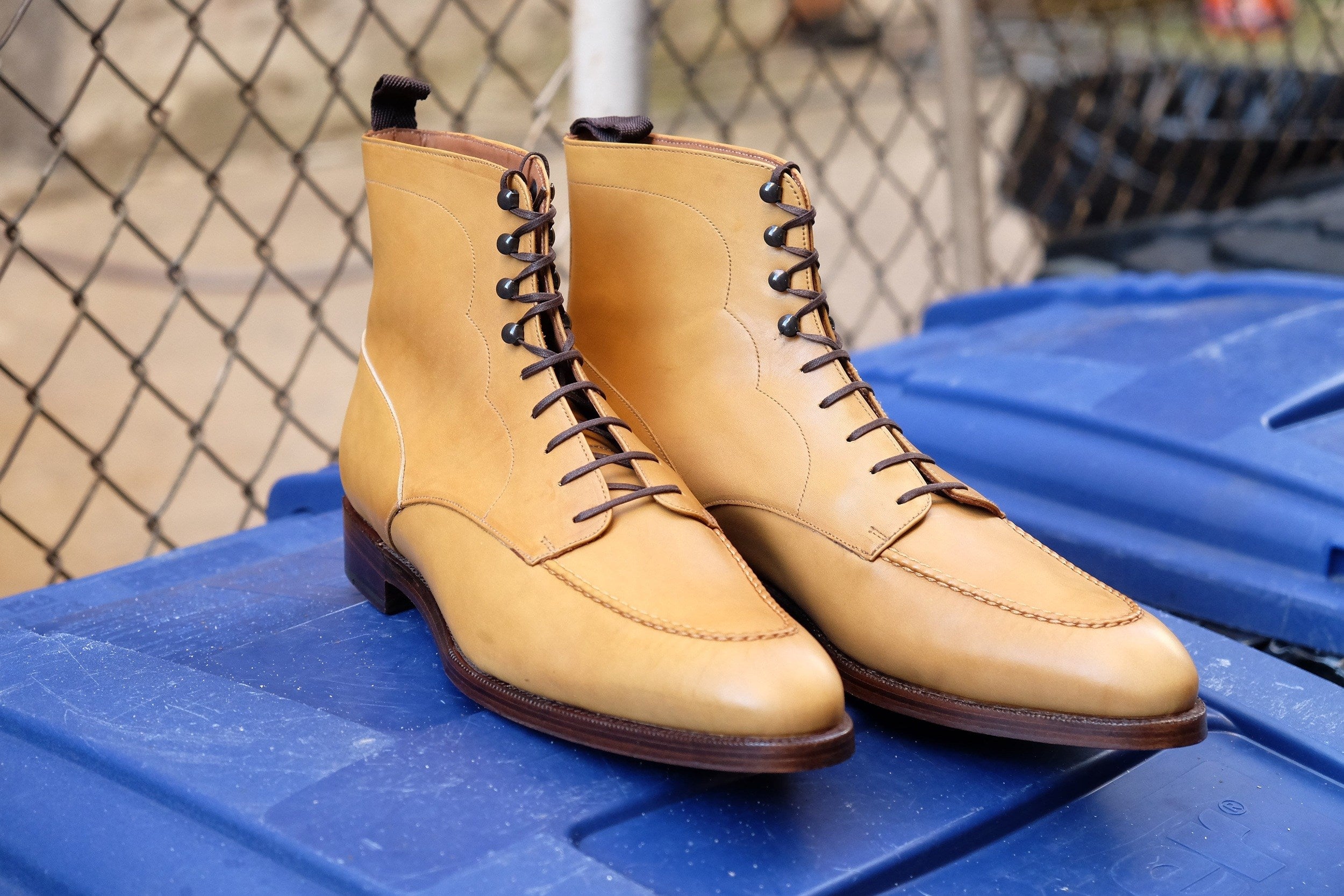 Bremerton - MTO - Unfinished Tan Calf - NGT Last - Double Leather Sole-Made To Order Lace Laceup Boots-J.FitzPatrick Footwear
