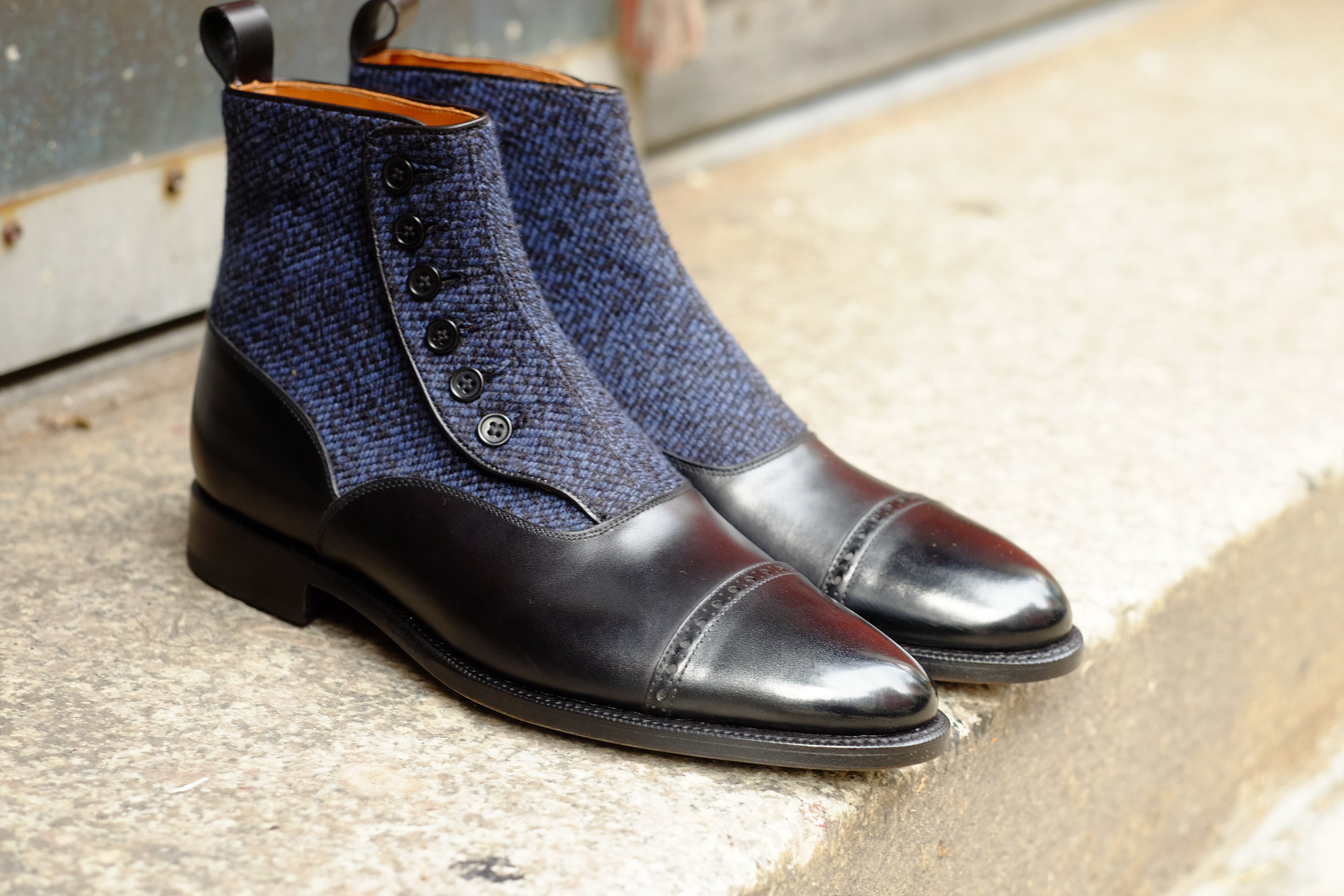 Carkeek - MTO - Black Calf / Blue Poulsbo - TMG Last - Single Leather Sole-Made To Order-J.FitzPatrick Footwear