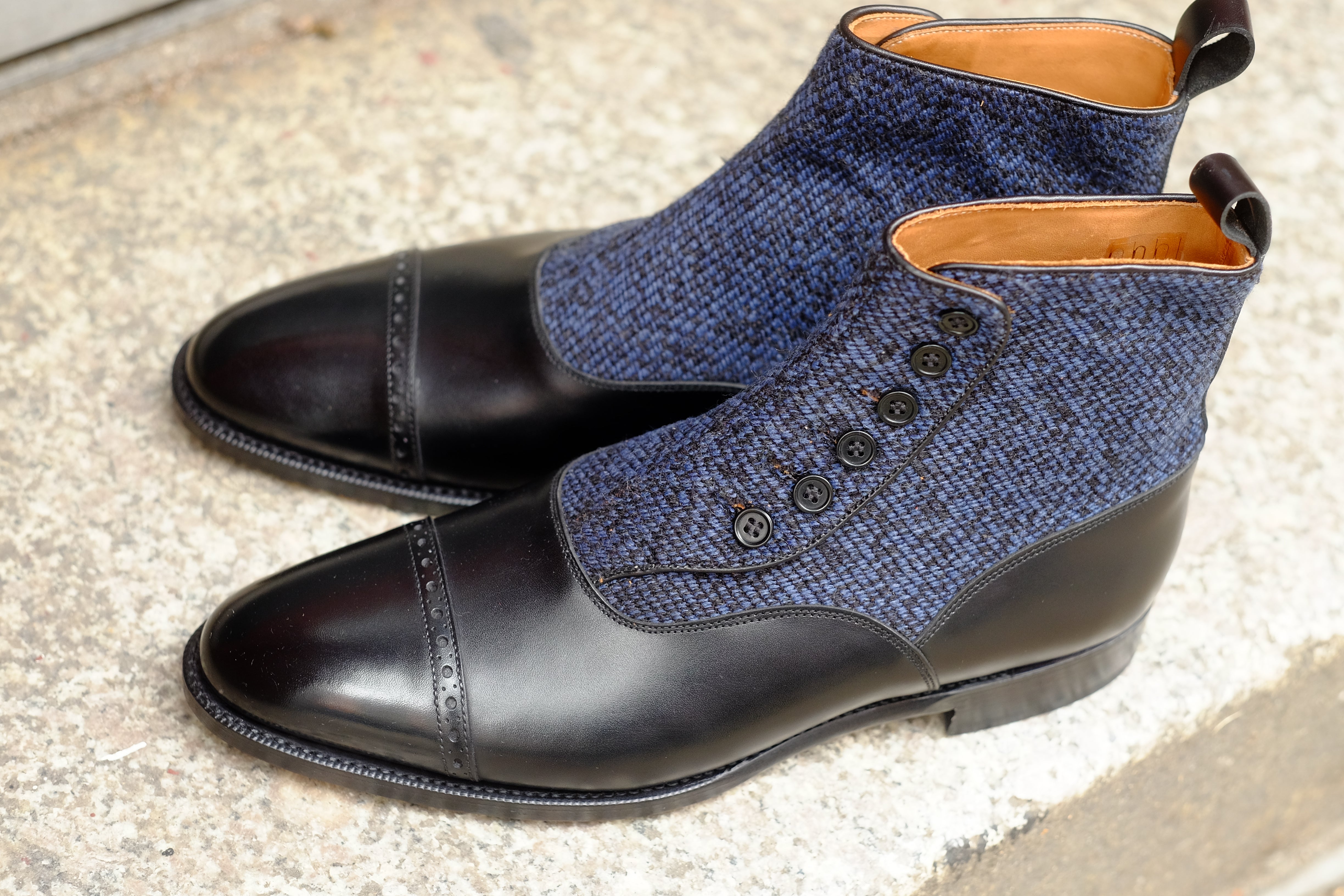 Carkeek - MTO - Black Calf / Blue Poulsbo - TMG Last - Single Leather Sole-Made To Order-J.FitzPatrick Footwear