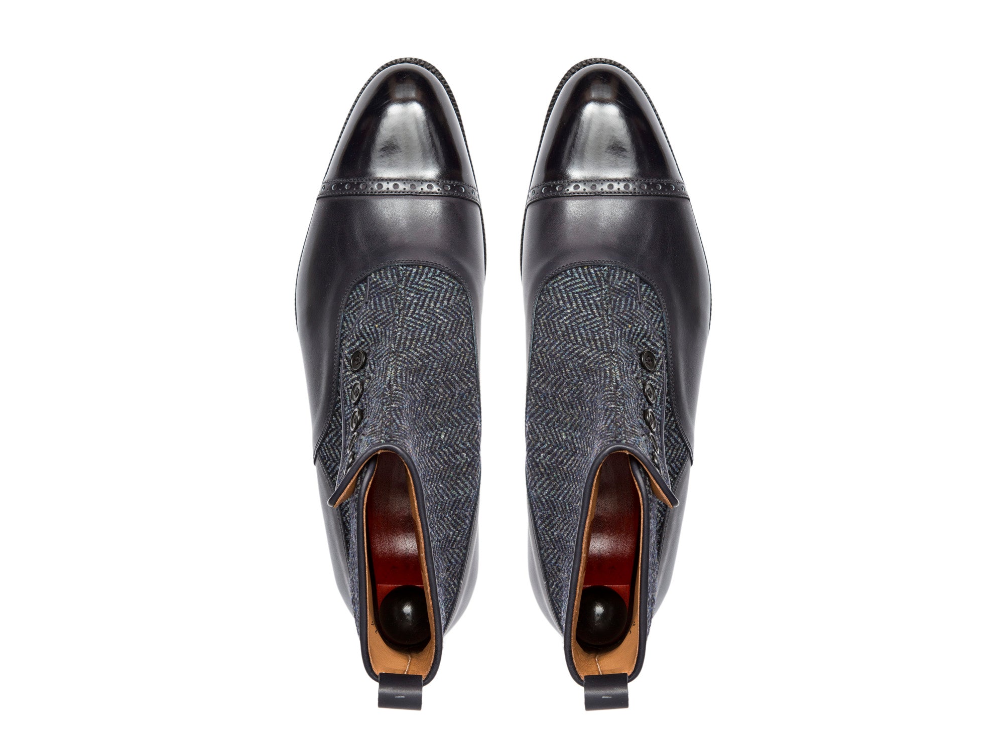 Carkeek - MTO - Midnight Calf / Blue Tweed - NGT Last - Single Leather Sole-Made To Order-J.FitzPatrick Footwear