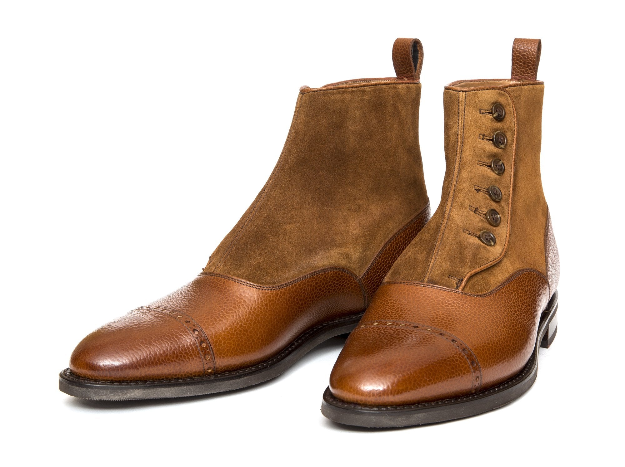 Carkeek - MTO - Tan Soft Grain / Snuff Suede - TMG Last - City Rubber Sole-Made To Order-J.FitzPatrick Footwear