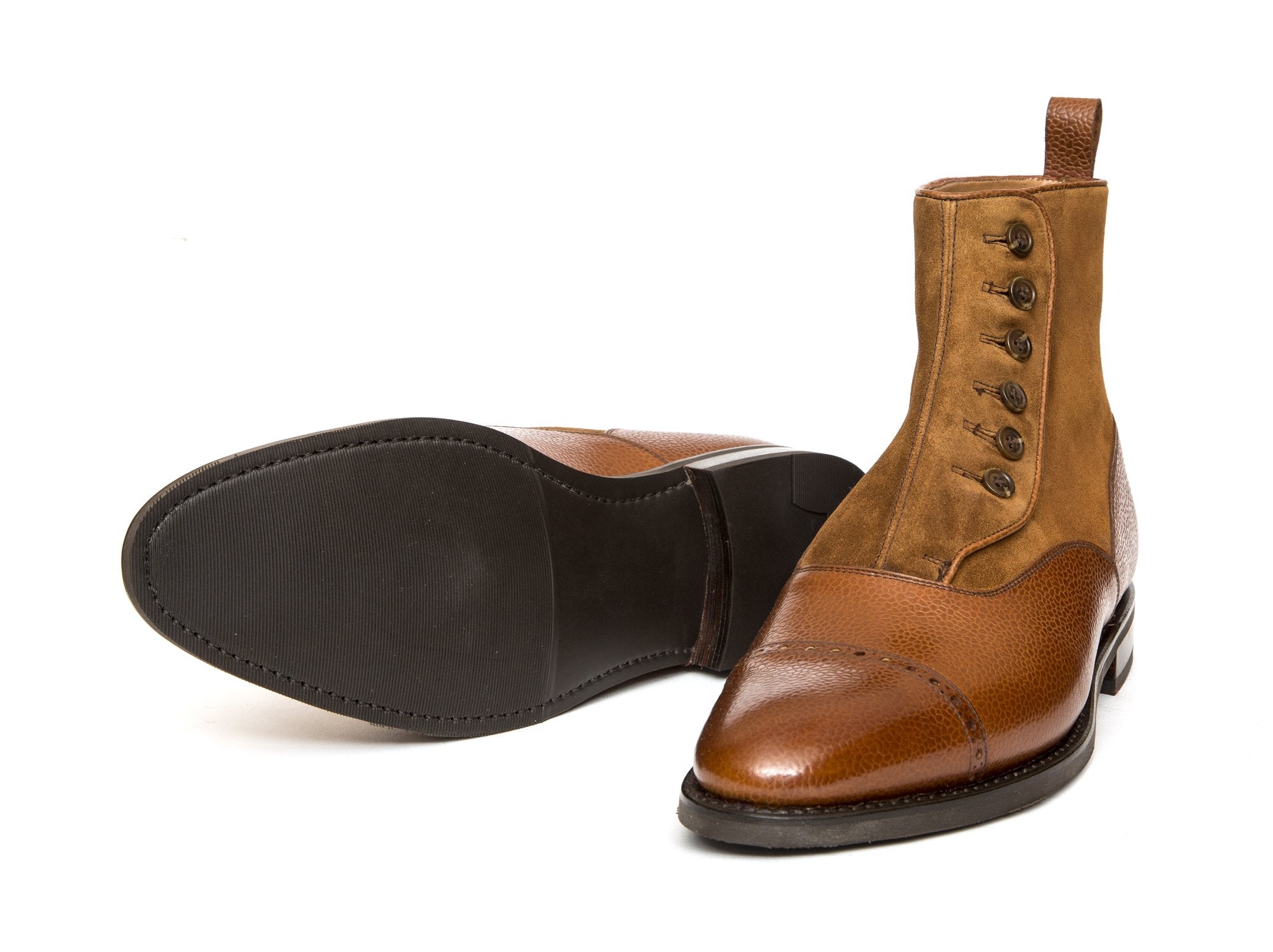 Carkeek - MTO - Tan Soft Grain / Snuff Suede - TMG Last - City Rubber Sole-Made To Order-J.FitzPatrick Footwear