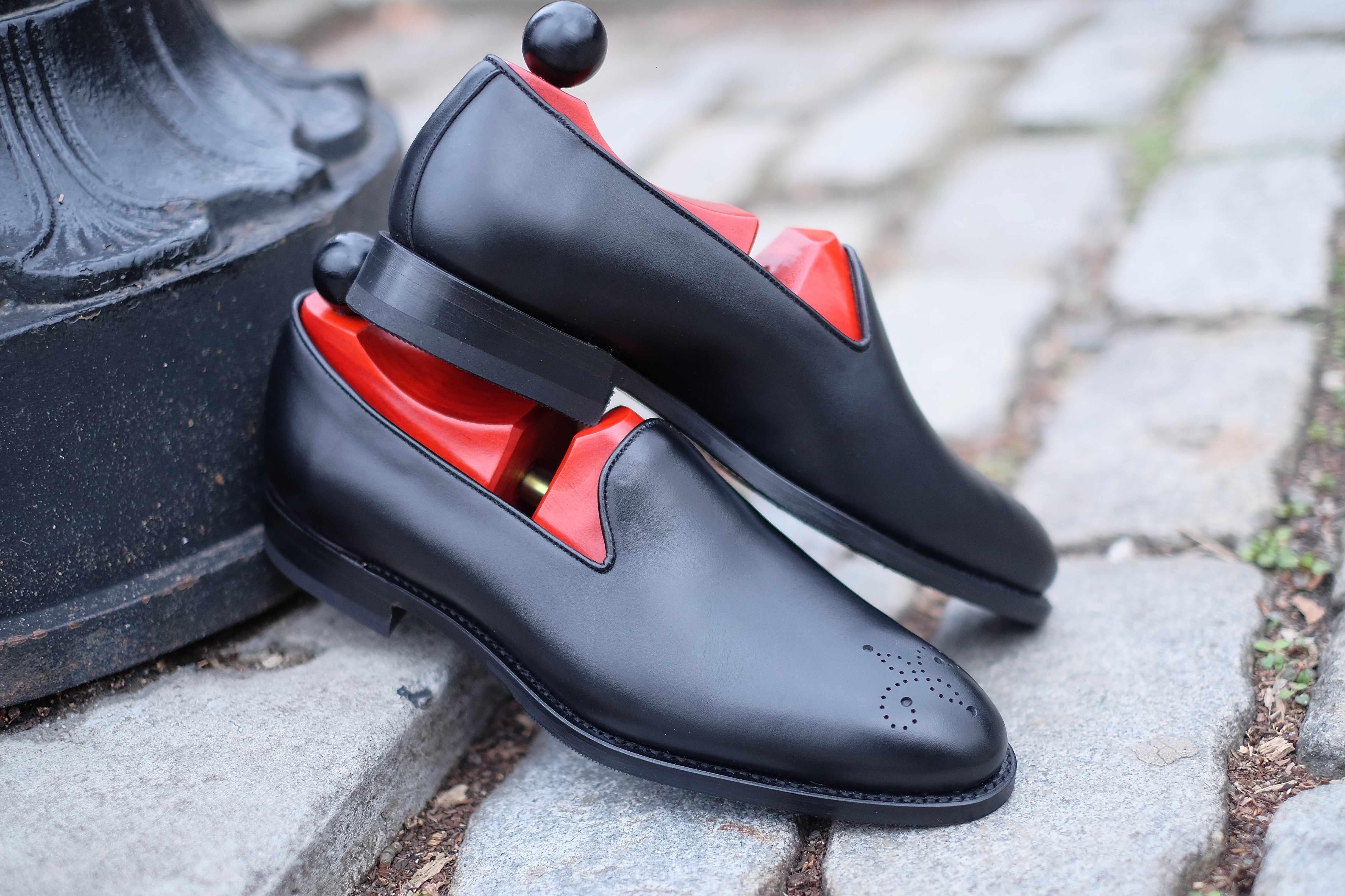 Chelan - Black Calf-Slipper Loafers-J.FitzPatrick Footwear