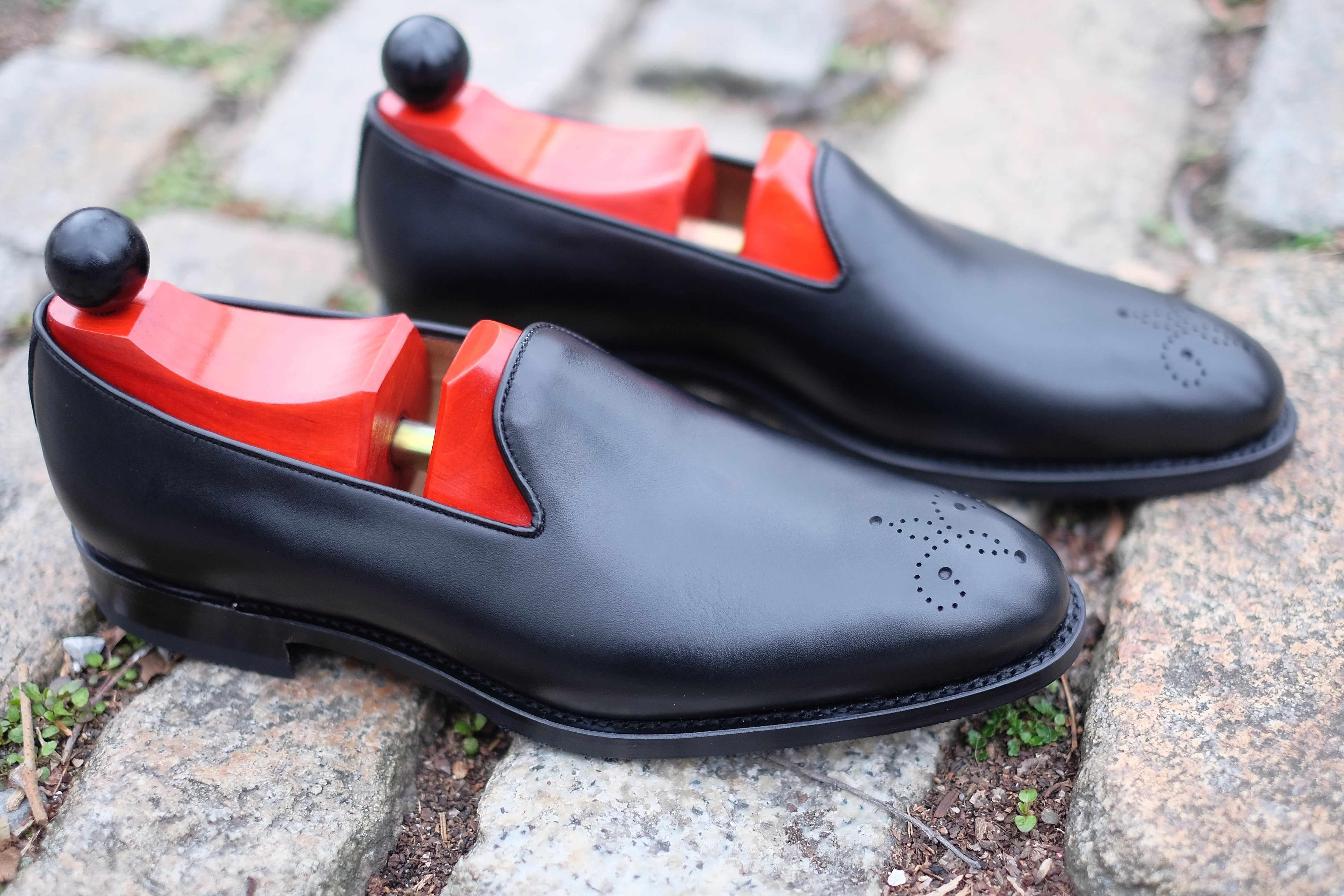 Chelan - Black Calf-Slipper Loafers-J.FitzPatrick Footwear