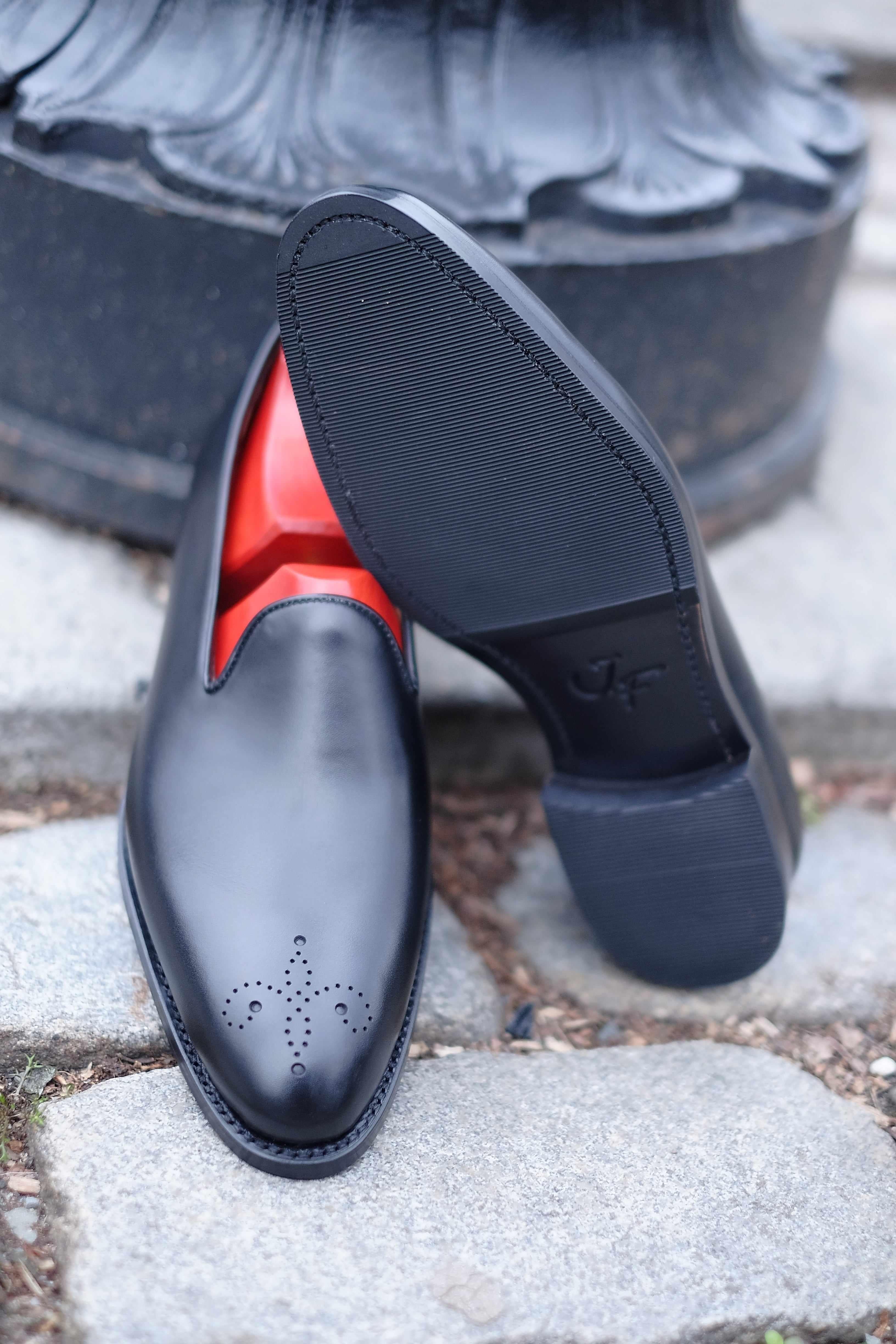 Chelan - Black Calf-Slipper Loafers-J.FitzPatrick Footwear